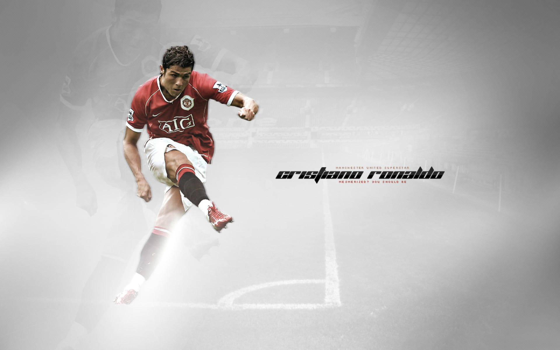Cristiano Ronaldo, Manchester United, red Manchester United jersey, Full HD Desktop Wallpaper