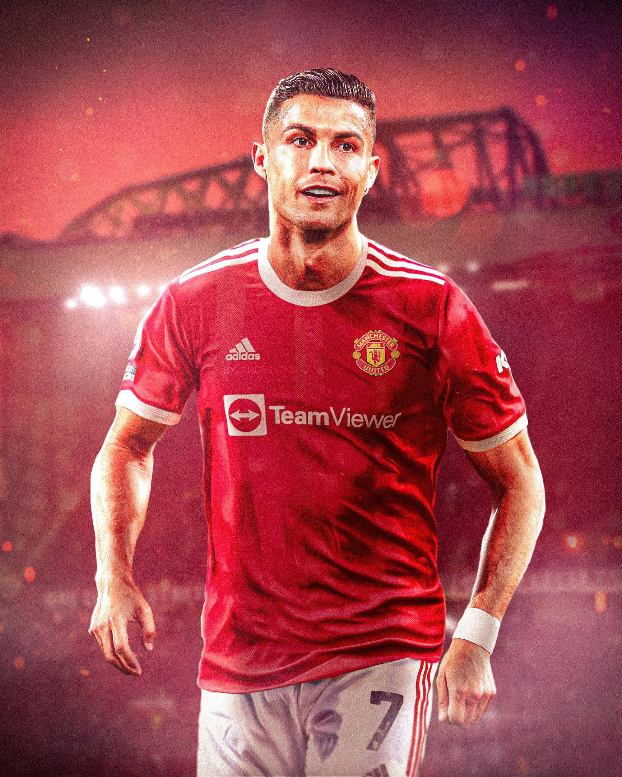 Cristiano Ronaldo, Manchester United, red Manchester United jersey, Full HD Phone Wallpaper