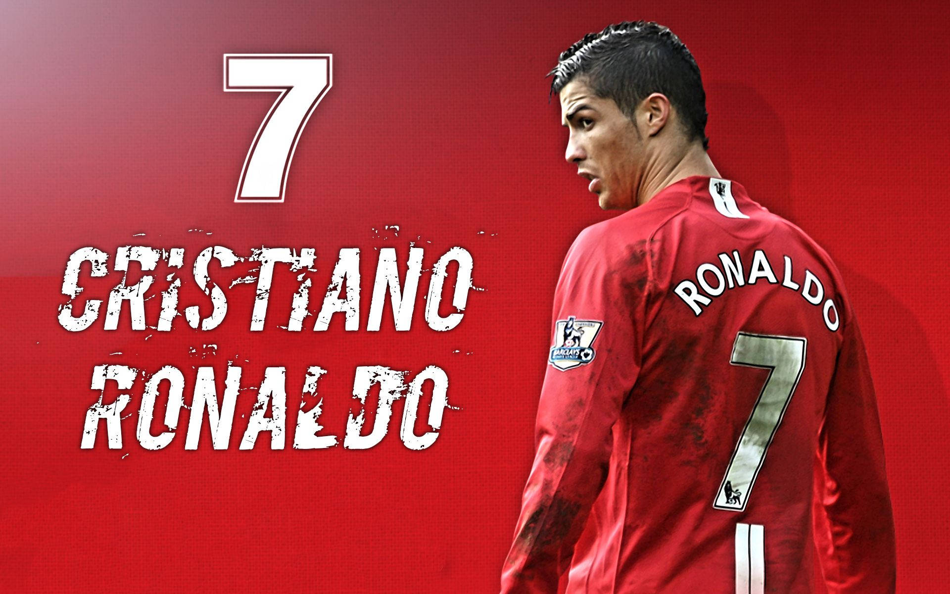 Cristiano Ronaldo, Manchester United, number 7, Full HD Desktop Wallpaper