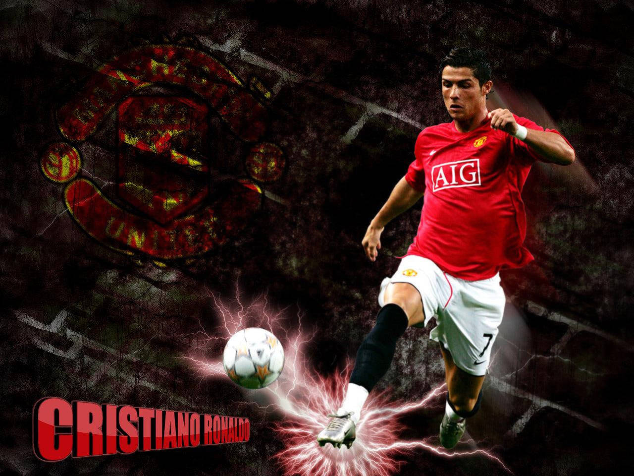 Cristiano Ronaldo, Manchester United, red Manchester United jersey, HD Desktop Wallpaper