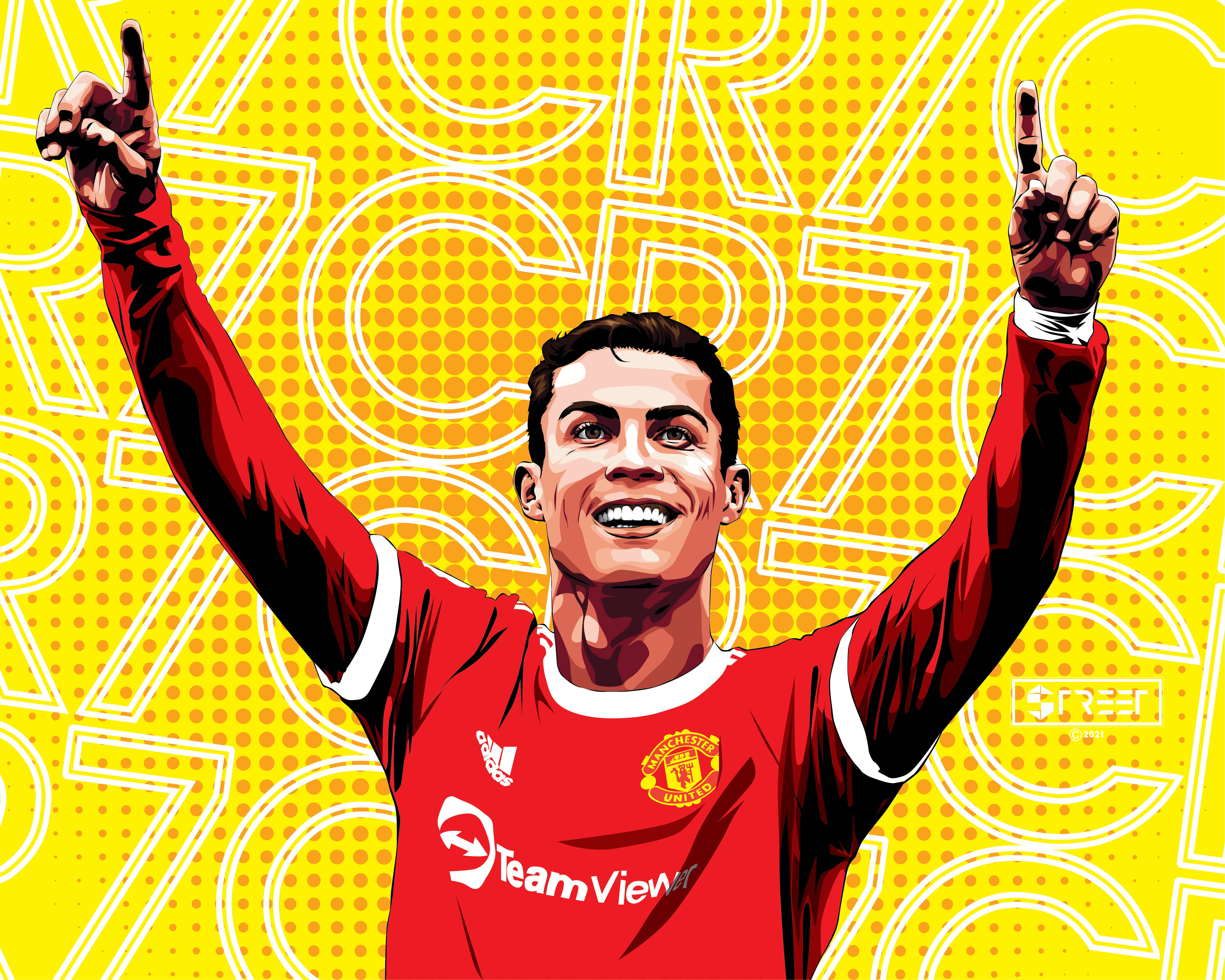 Cristiano Ronaldo, Manchester United, red Manchester United jersey, 4K Desktop Wallpaper