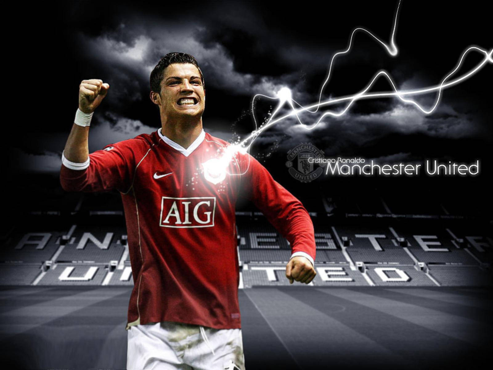 Cristiano Ronaldo, Manchester United, red Manchester United jersey, HD Desktop Wallpaper