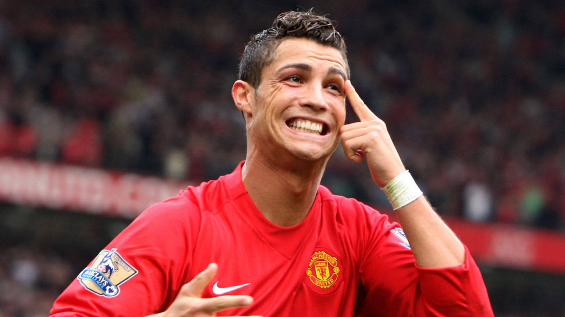 Cristiano Ronaldo, Manchester United, red Manchester United jersey, Full HD Desktop Wallpaper