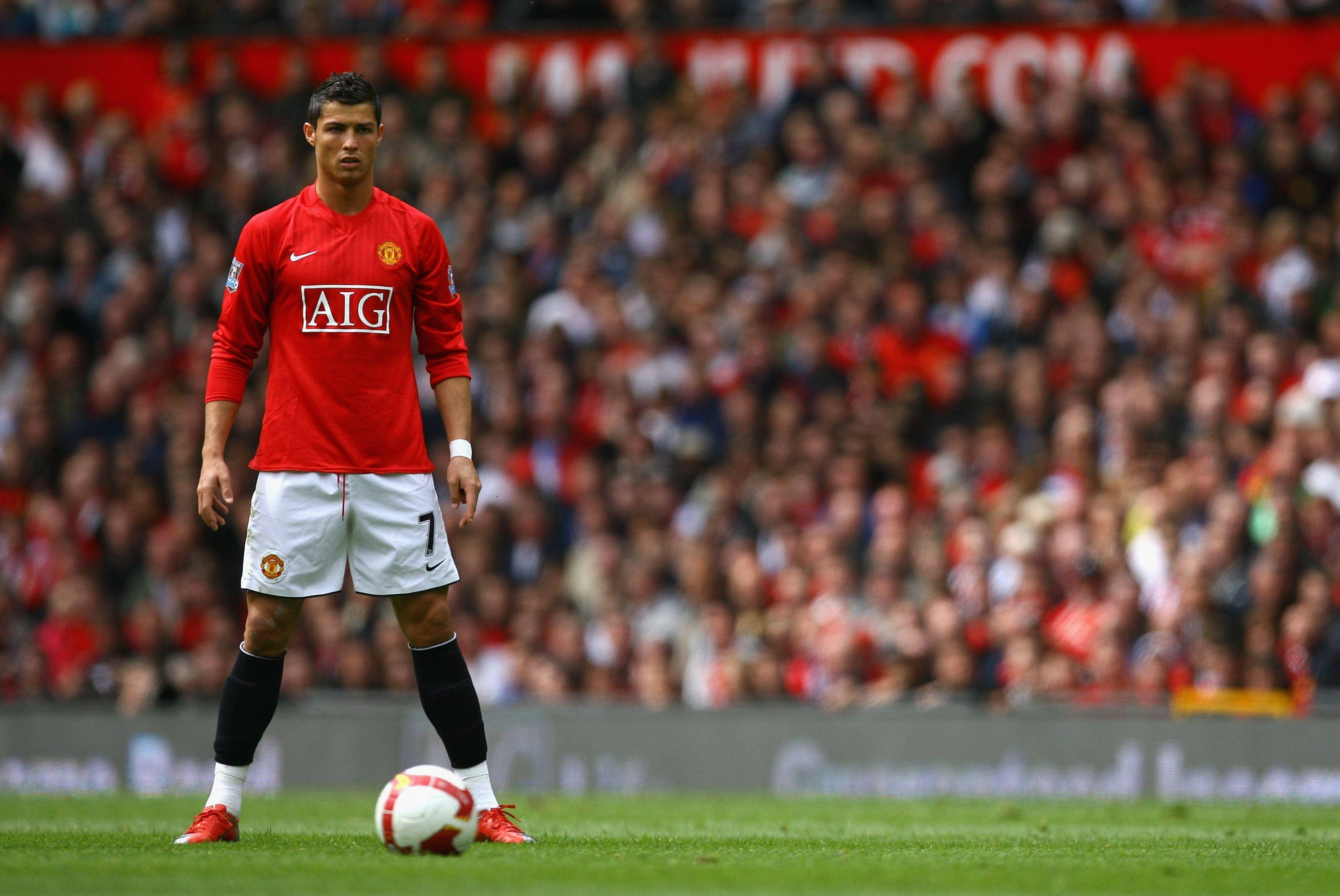 Cristiano Ronaldo, Manchester United, red Manchester United kit, 2K Desktop Wallpaper