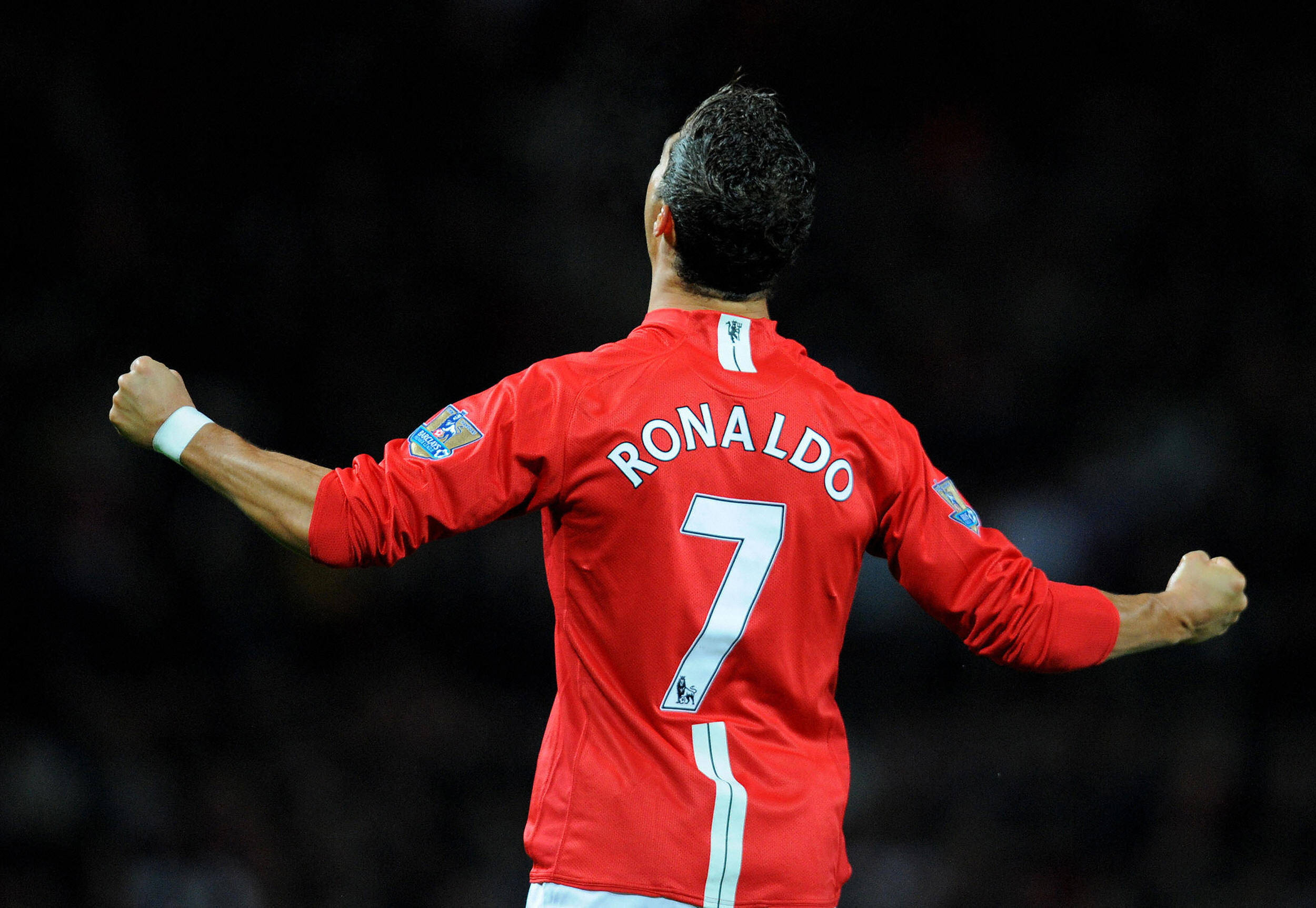 Cristiano Ronaldo, Manchester United, red number 7 jersey, Full HD Desktop Wallpaper