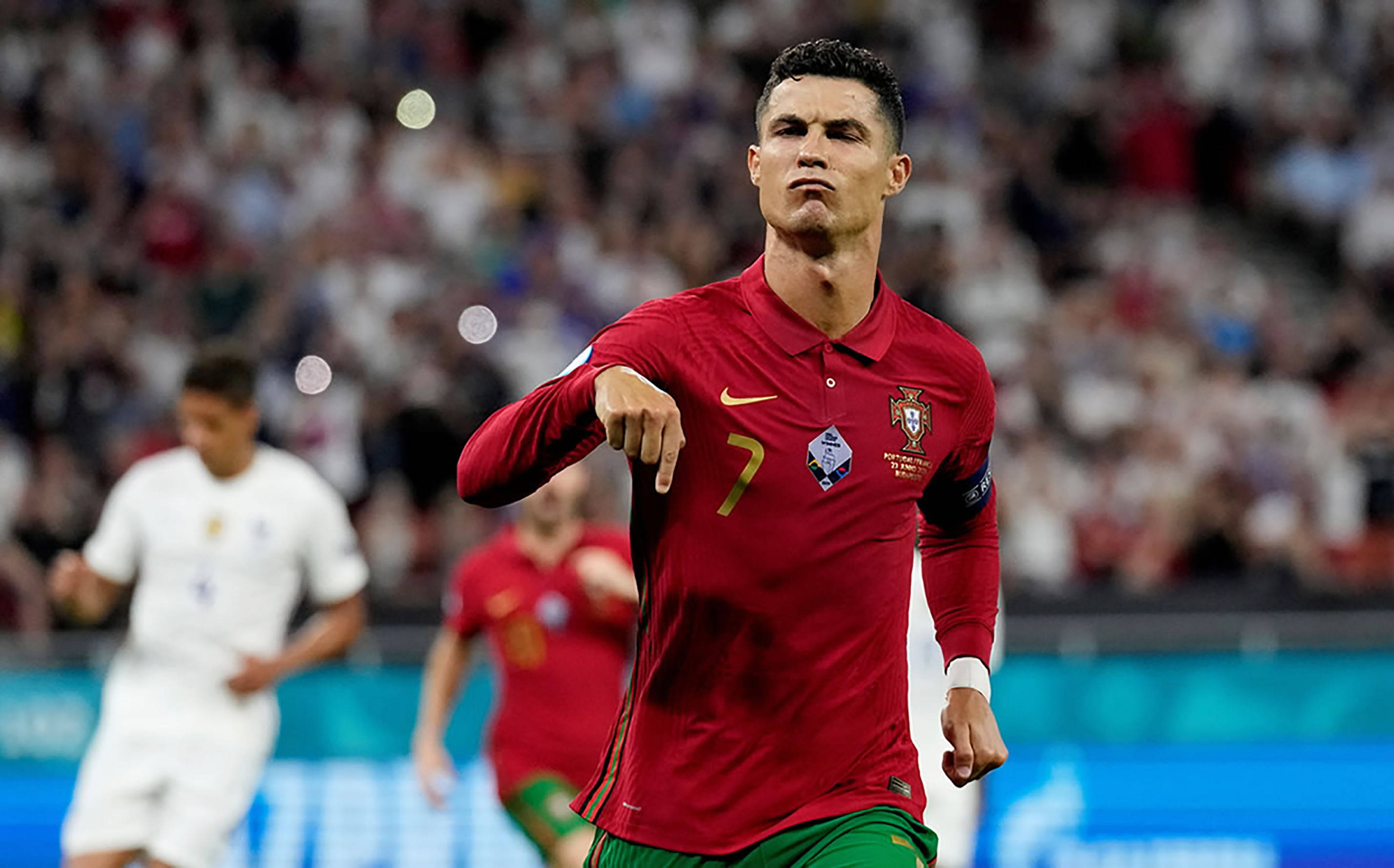 Cristiano Ronaldo, Manchester United, red Portugal jersey, 2K Desktop Wallpaper