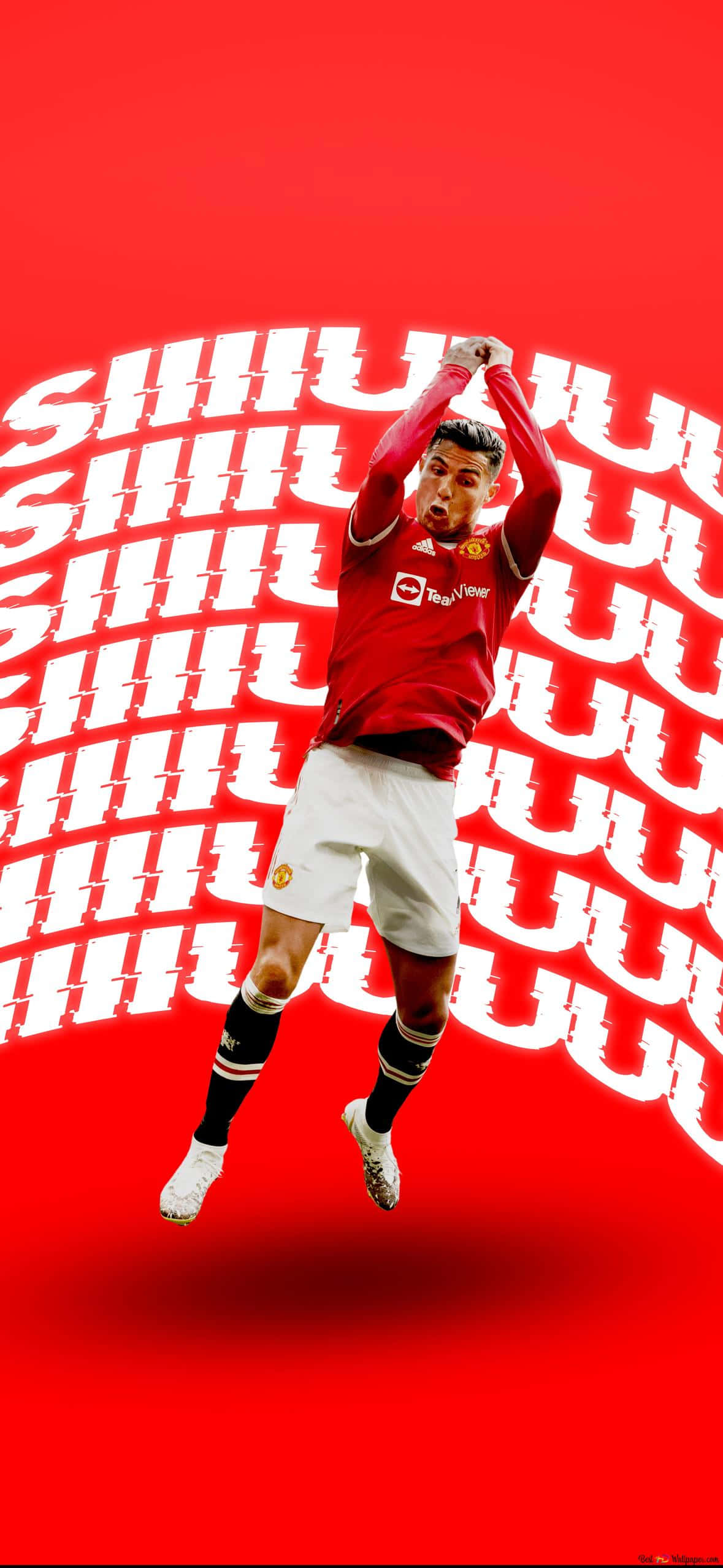 Cristiano Ronaldo, Manchester United, red jersey, Full HD Phone Wallpaper