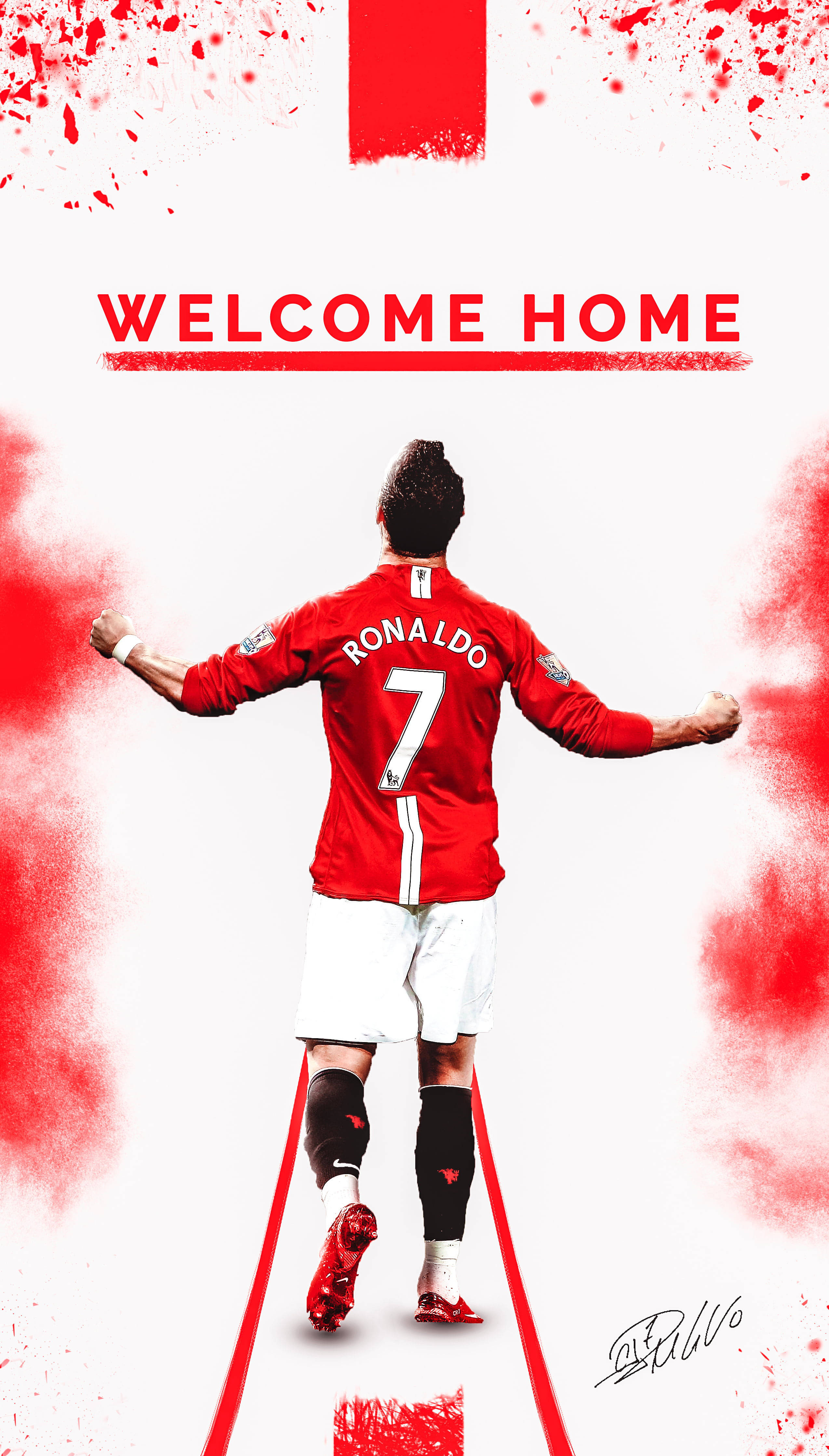 Cristiano Ronaldo, Manchester United, red Manchester United jersey, 4K Phone Wallpaper