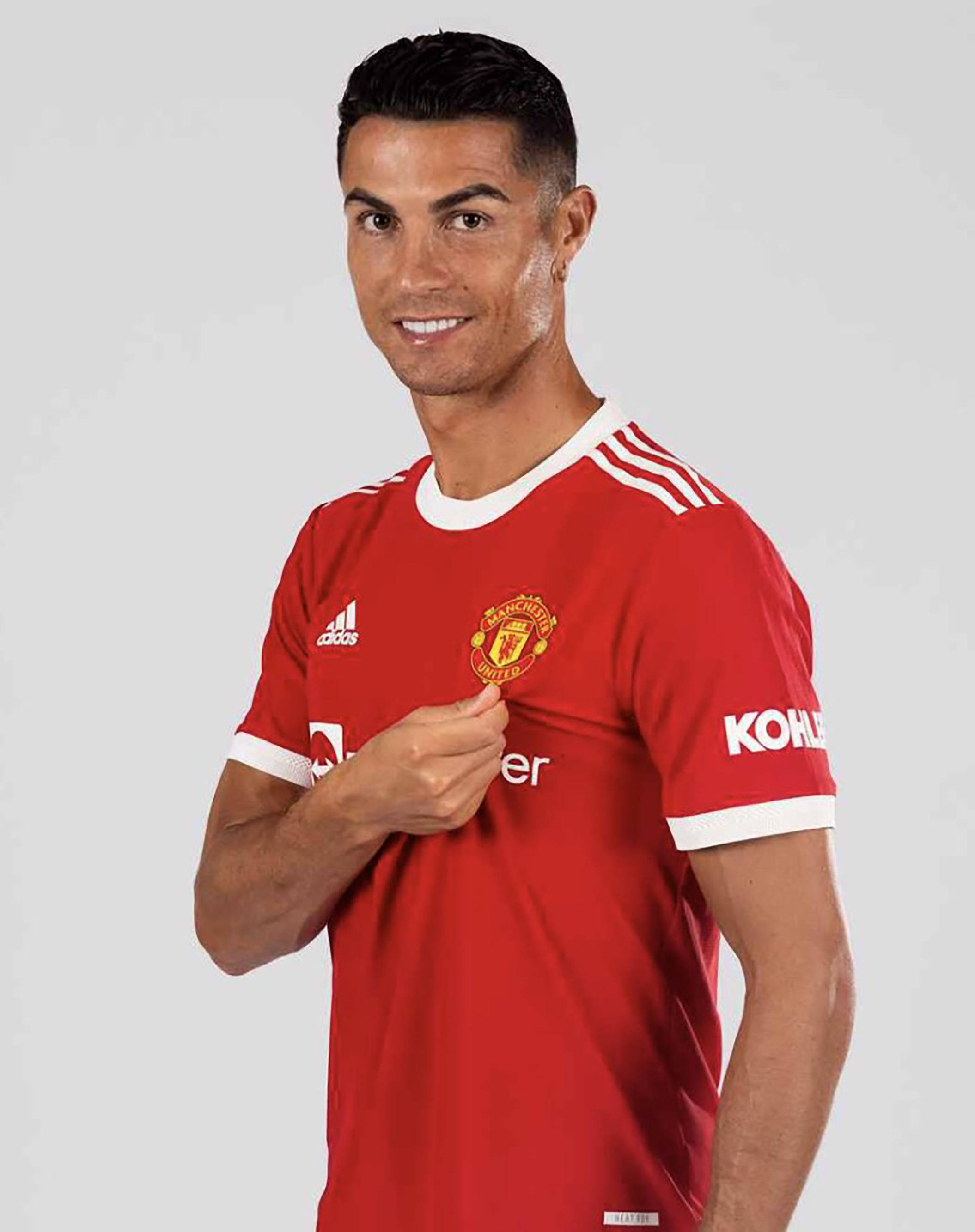 Cristiano Ronaldo, Manchester United, red jersey, 2K Phone Wallpaper