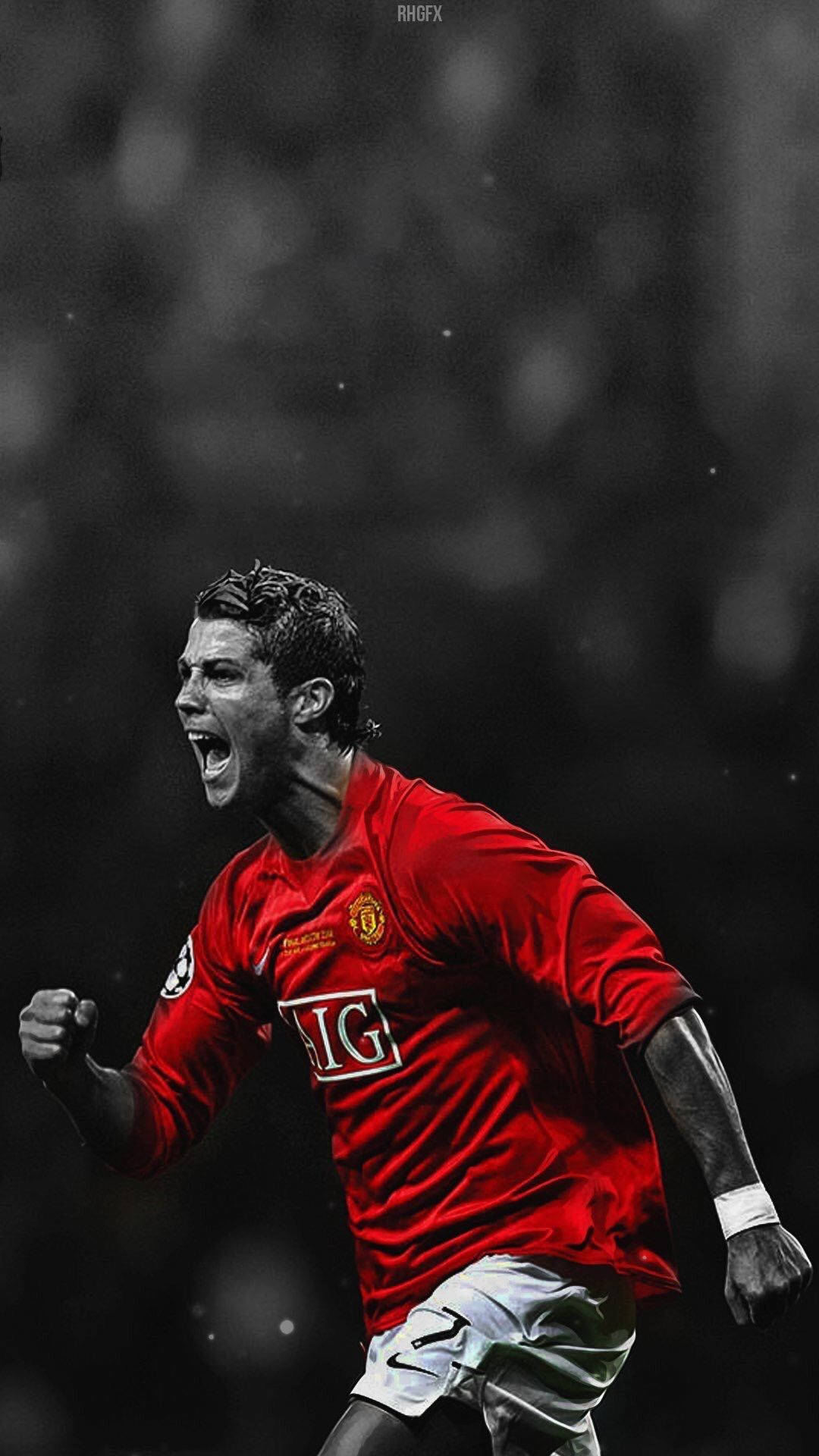 Cristiano Ronaldo, Manchester United, red Manchester United jersey, Full HD Phone Wallpaper