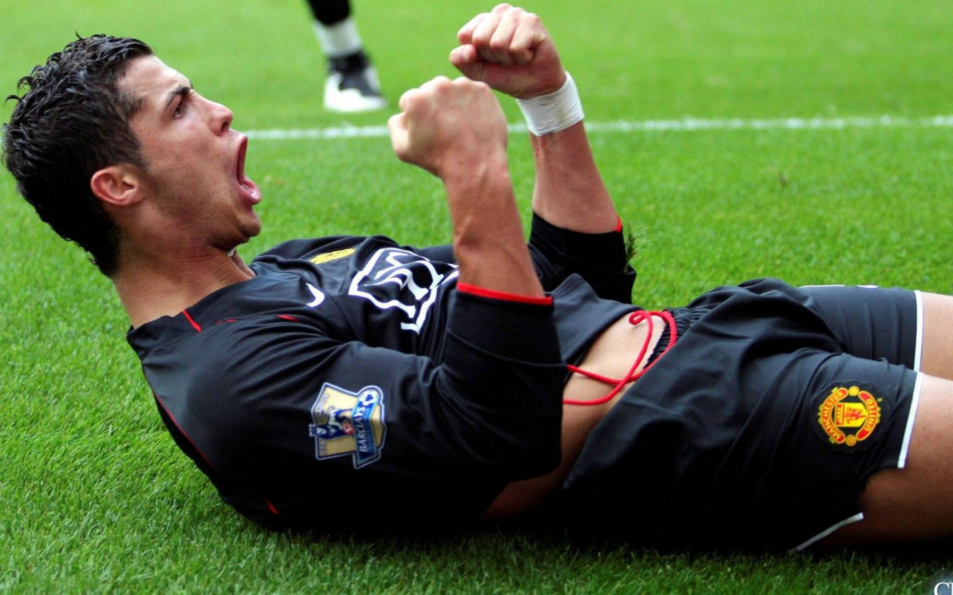 Cristiano Ronaldo, Manchester United, grass, Full HD Desktop Wallpaper