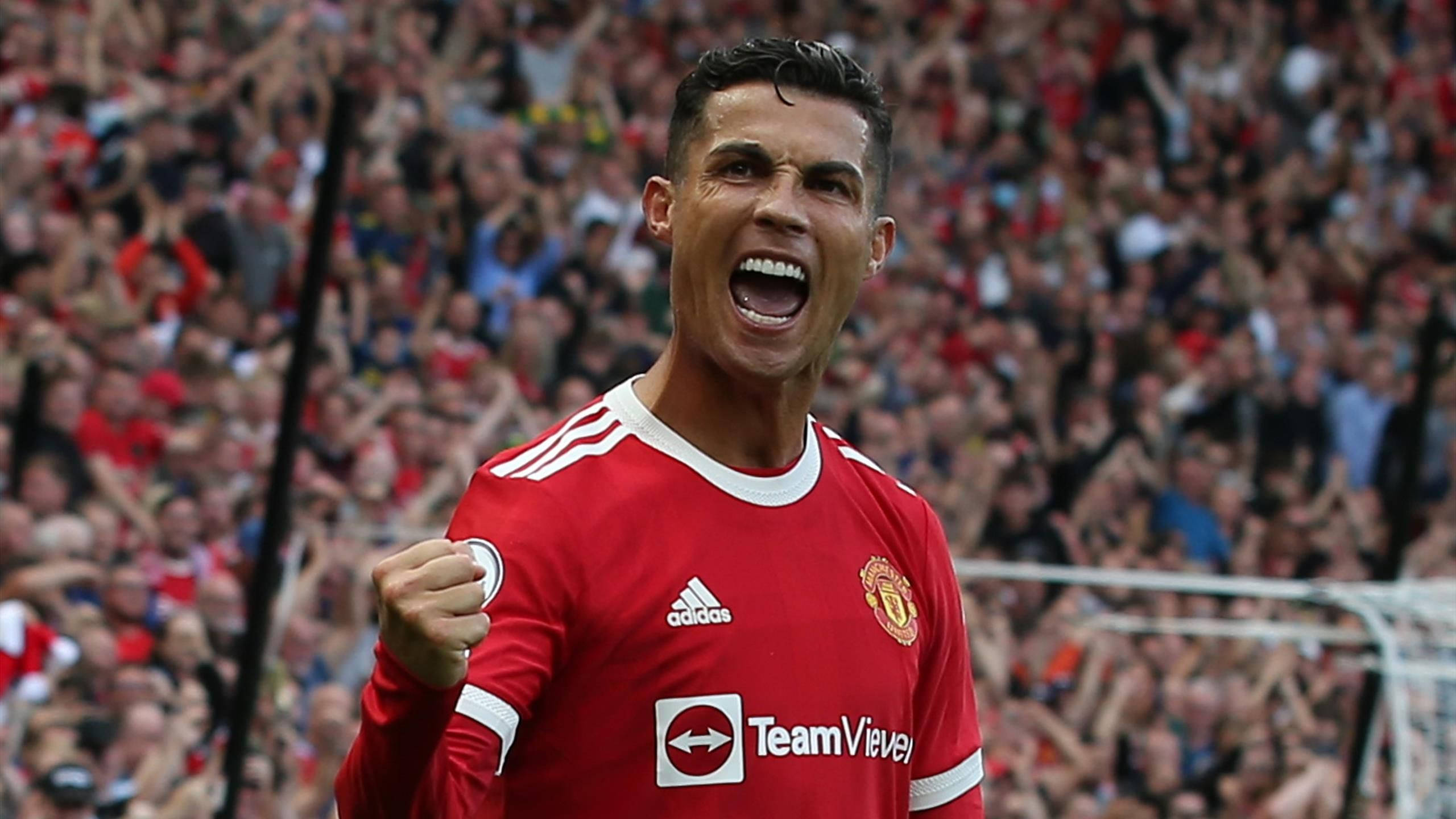 Cristiano Ronaldo, Manchester United, red Manchester United jersey, 2K Desktop Wallpaper