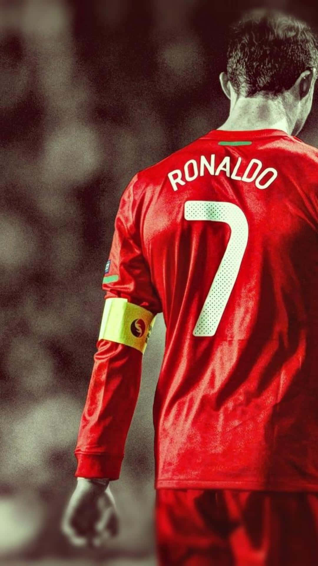 Cristiano Ronaldo, red jersey, number 7, Full HD Phone Wallpaper