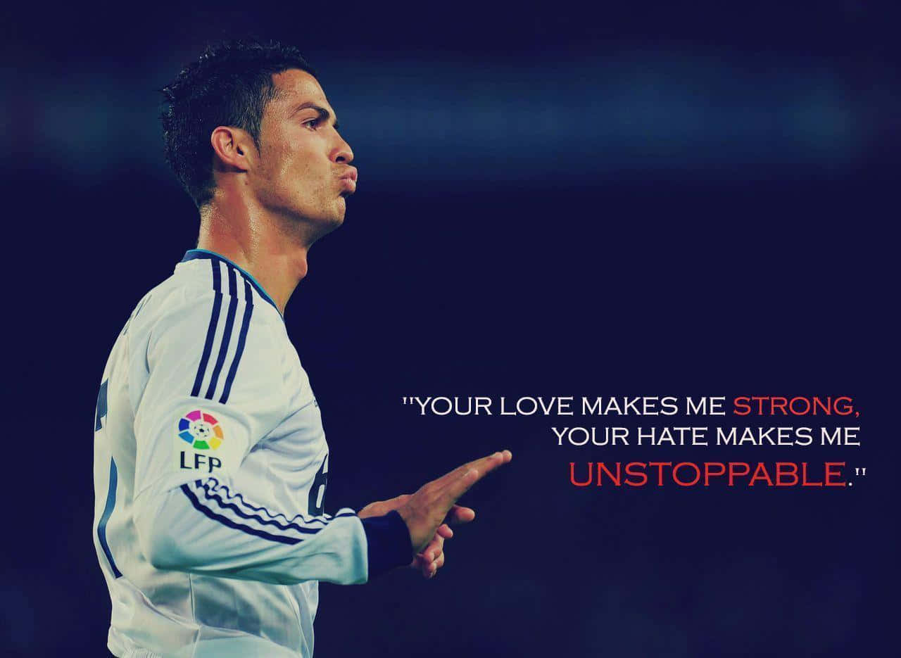 Cristiano Ronaldo, football quotes, white jersey, HD Desktop Wallpaper