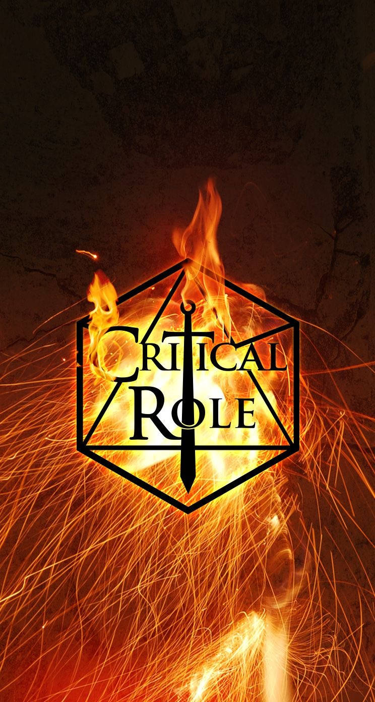 Critical Role, fiery hexagon logo, dark background, HD Phone Wallpaper