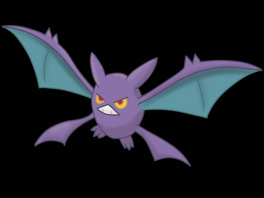 Crobat, purple, teal wings, SD Desktop Wallpaper