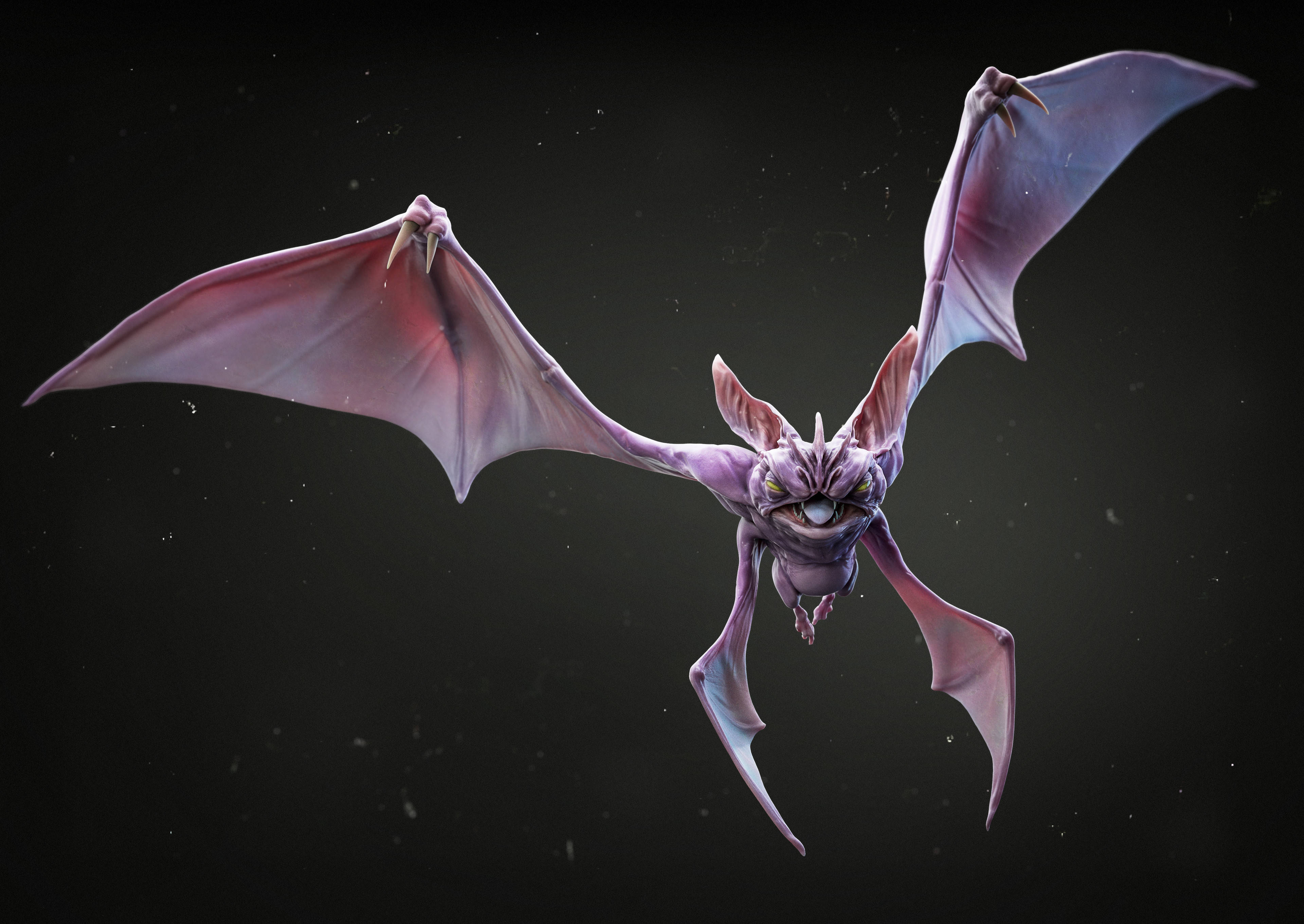 Crobat, 3D, purple, 4K Desktop Wallpaper