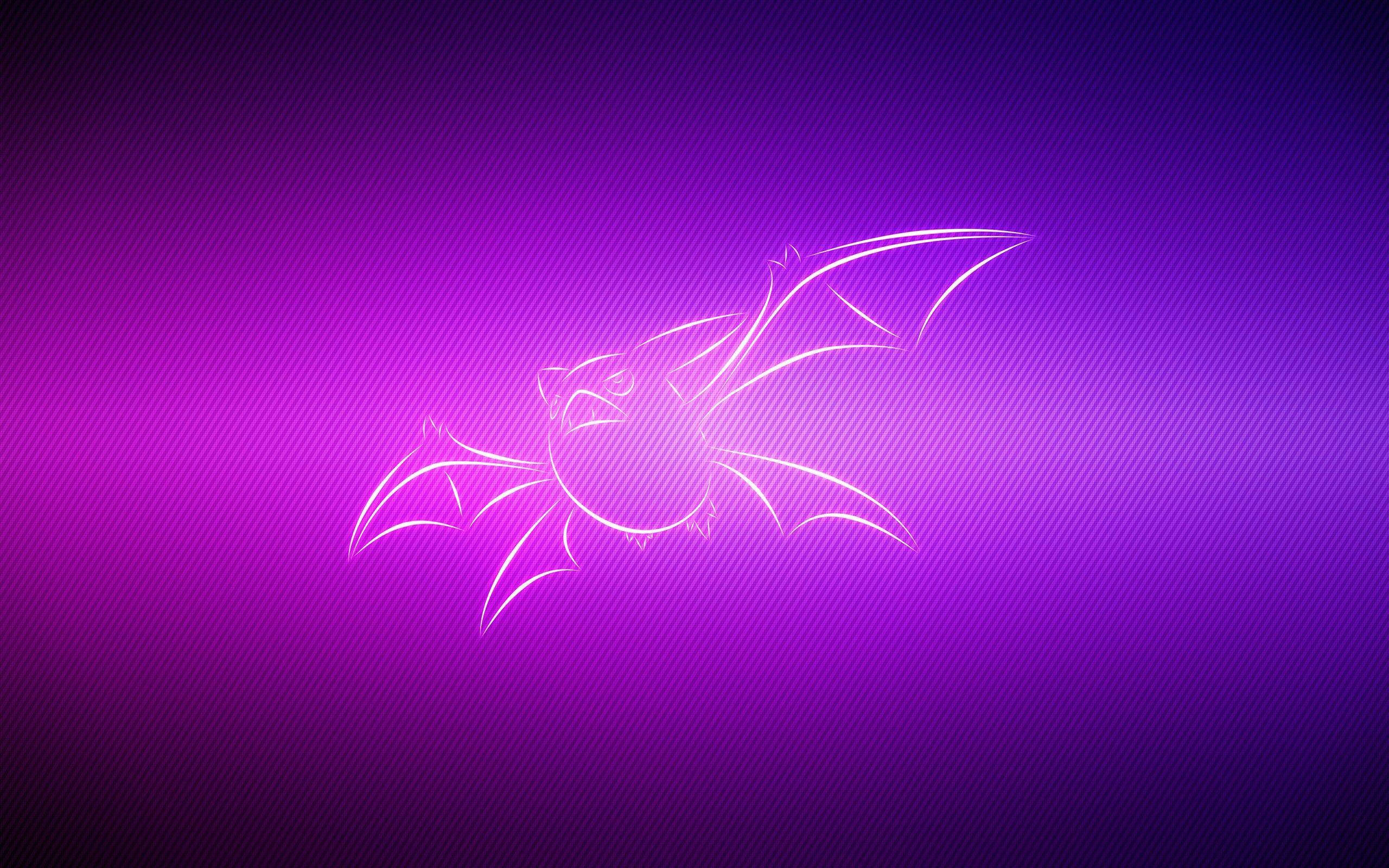 Crobat, dark purple, glowing white outline, 2K Desktop Wallpaper