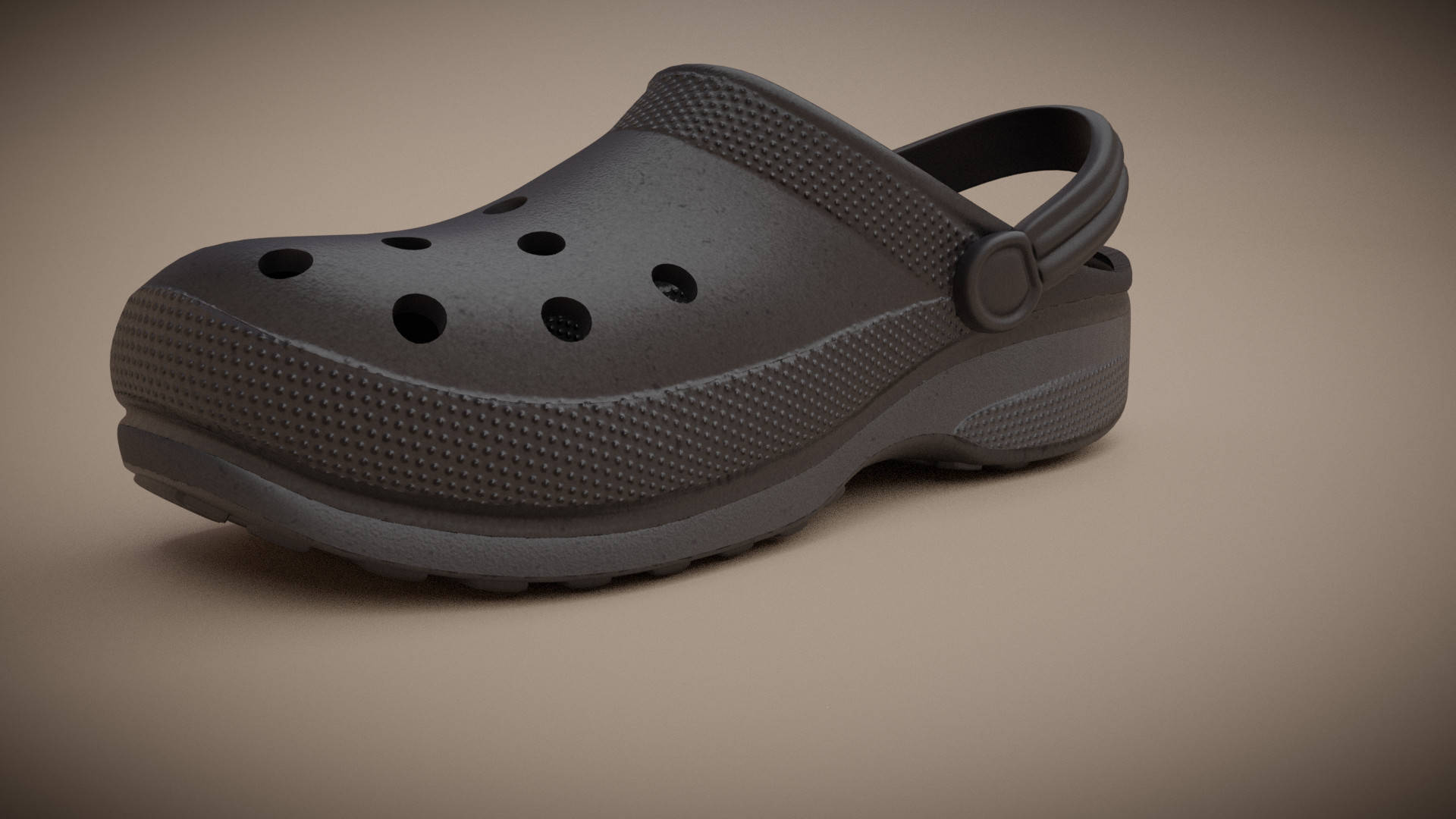 Plain Crocs Footwear, matte black clog shoe, ventilation holes, Full HD Desktop Wallpaper