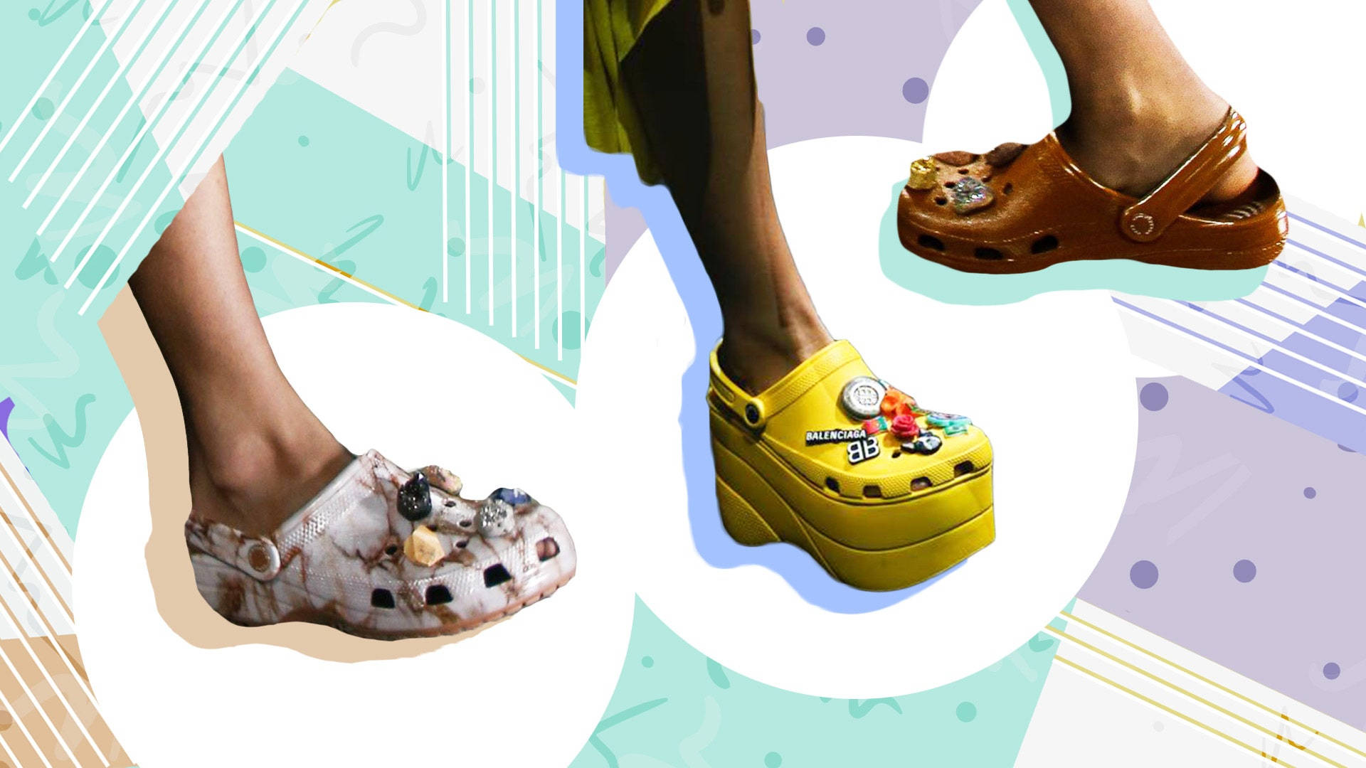 Crocs, colorful, decorated, Full HD Desktop Wallpaper