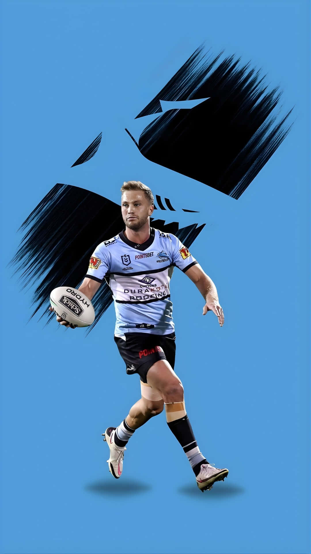 Cronulla Sharks, rugby league player, light blue jersey, Full HD Phone Wallpaper