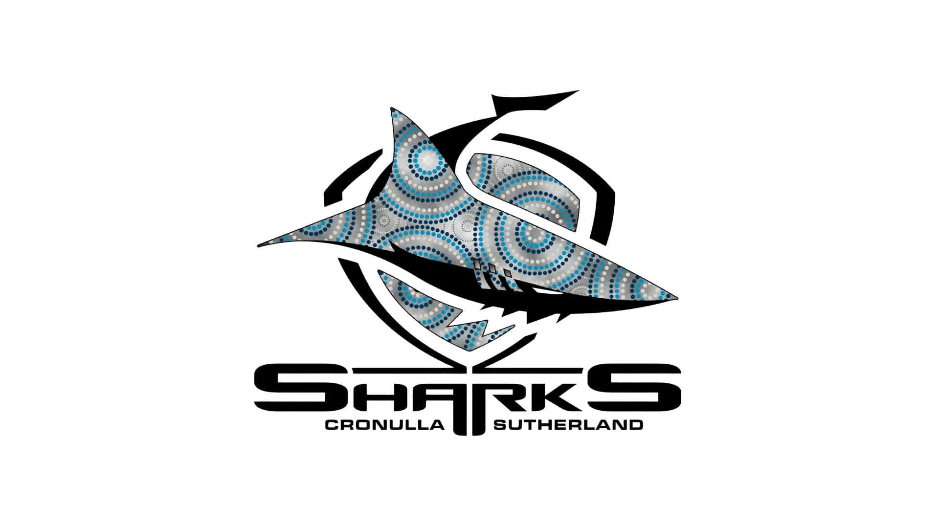 Cronulla Sutherland Sharks, shark logo, blue gray, Full HD Desktop Wallpaper