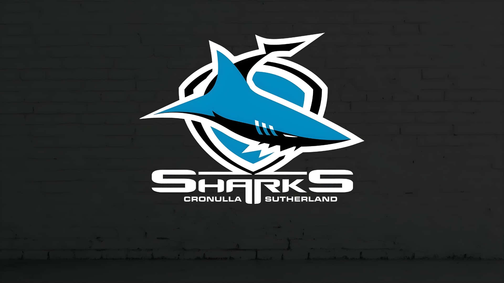 Cronulla Sutherland Sharks, blue and white, sharp teeth, Full HD Desktop Wallpaper