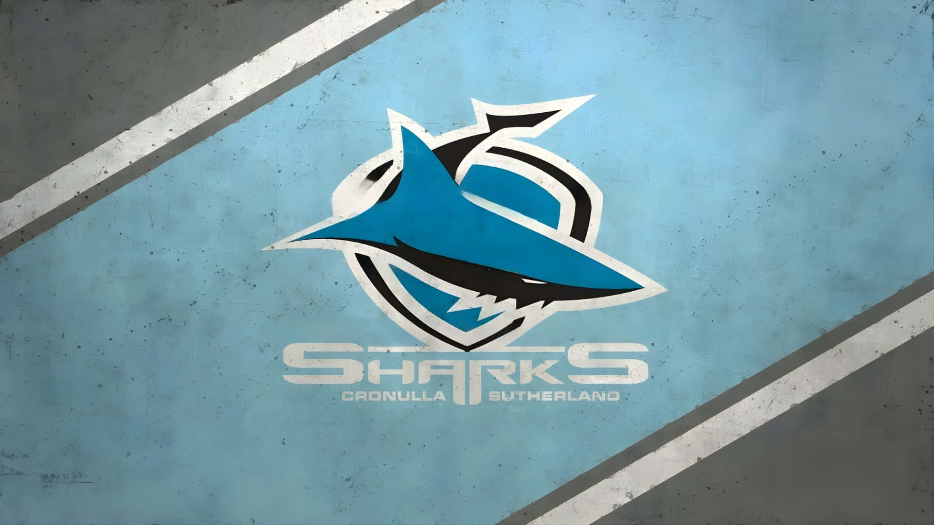 Cronulla Sutherland Sharks, blue and white shark logo, SHARKS CRONULLA SUTHERLAND, Full HD Desktop Wallpaper