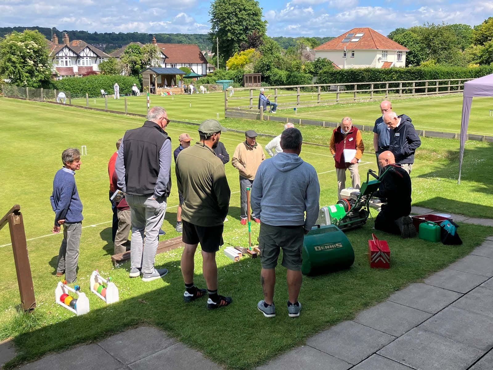 croquet lawn, croquet players, equipment, HD Desktop Wallpaper