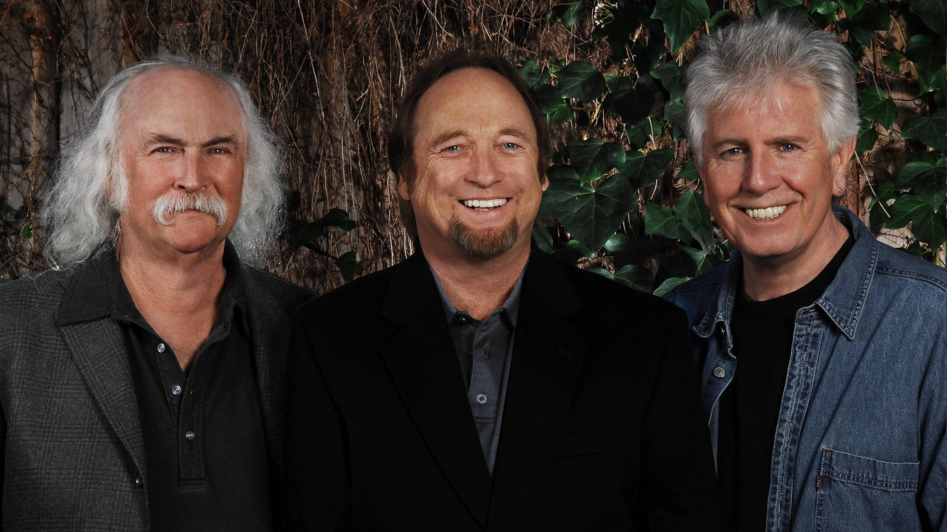 Crosby Stills And Nash, gray hair, green ivy, Full HD Desktop Wallpaper