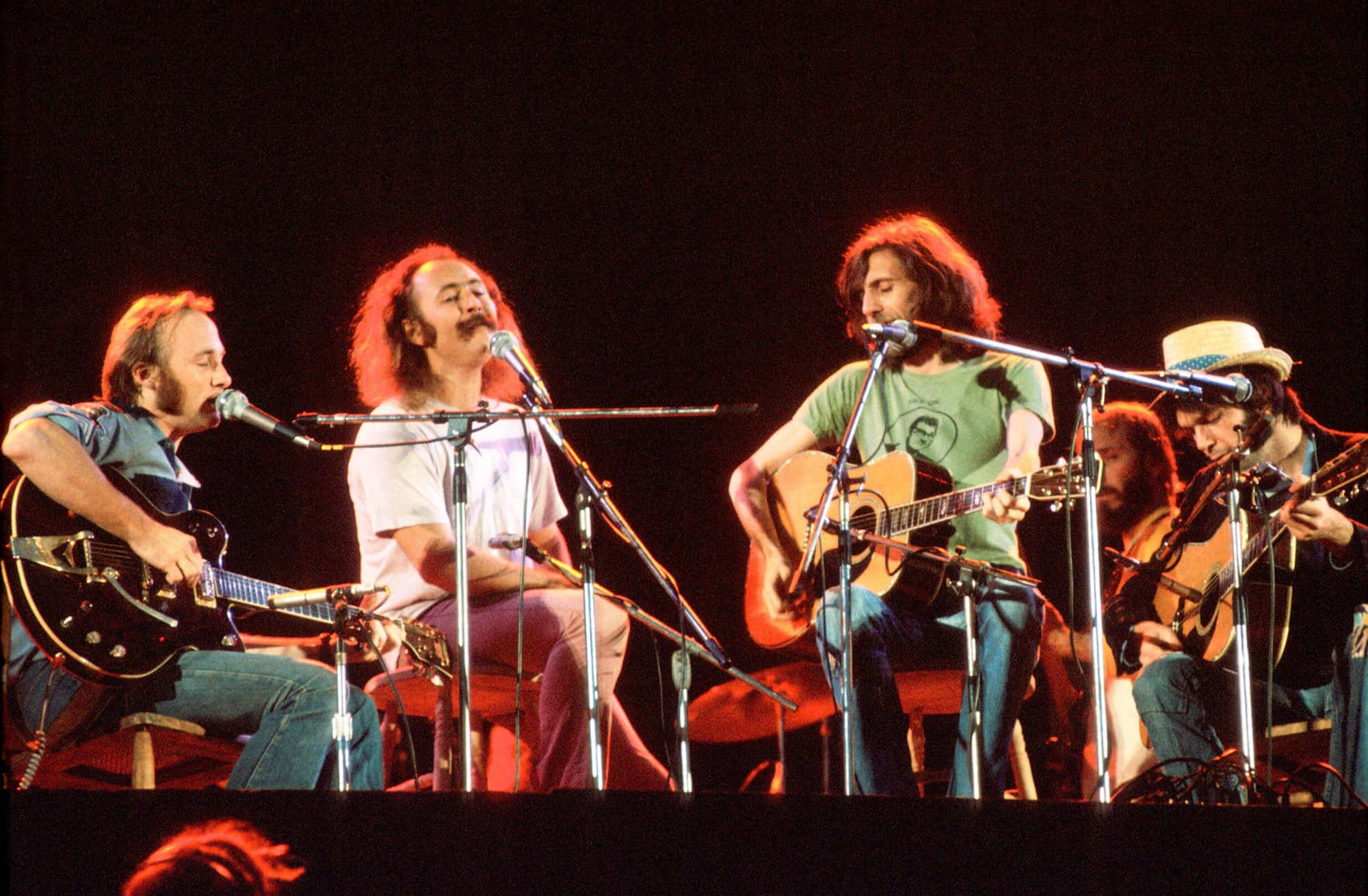 Crosby Stills And Nash, long hair, stage, Full HD Desktop Wallpaper
