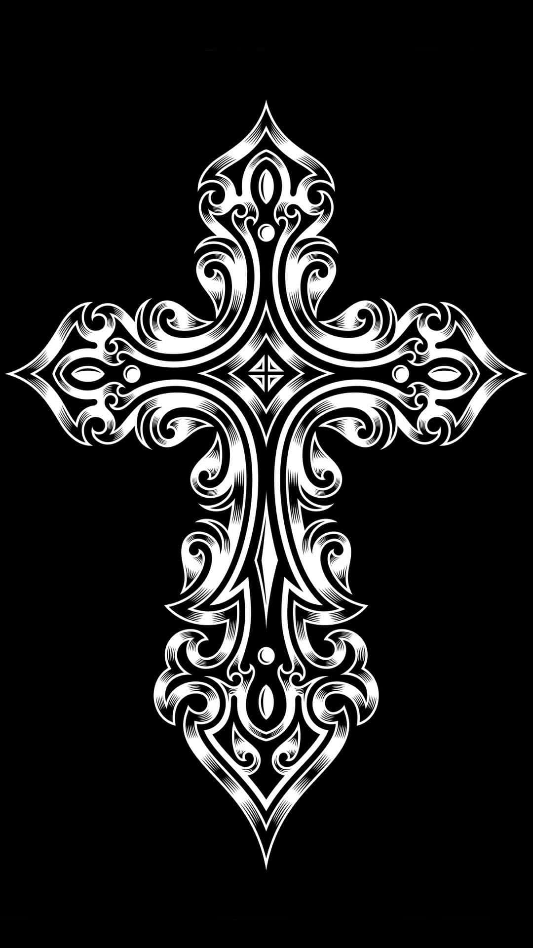 Cross Phone, silver, ornate silver cross, Full HD Phone Wallpaper