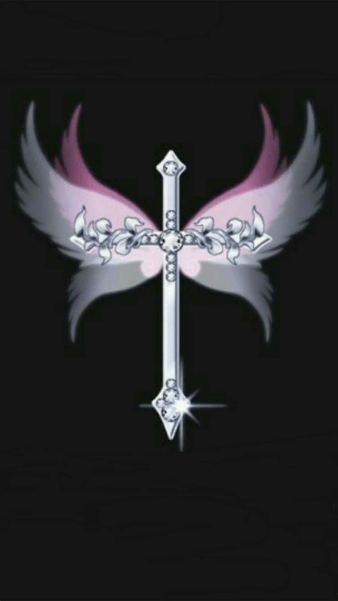 Cross Phone, silver, diamonds, Full HD Phone Wallpaper