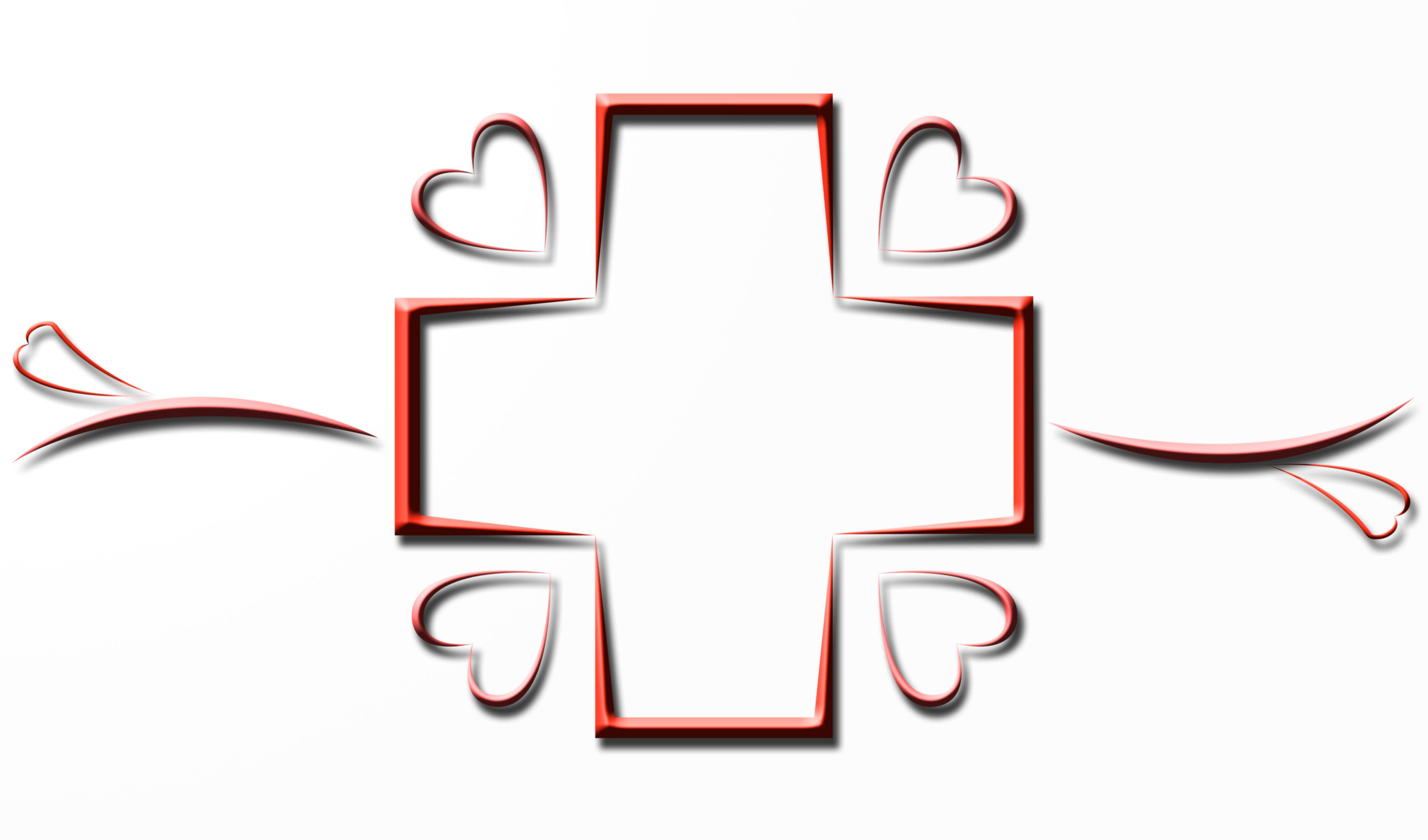 cute nurse cross logo, red cross, 3d, 4K Desktop Wallpaper
