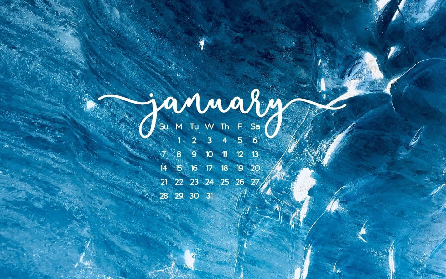 Crosscards Computer, January calendar, white script, HD Desktop Wallpaper