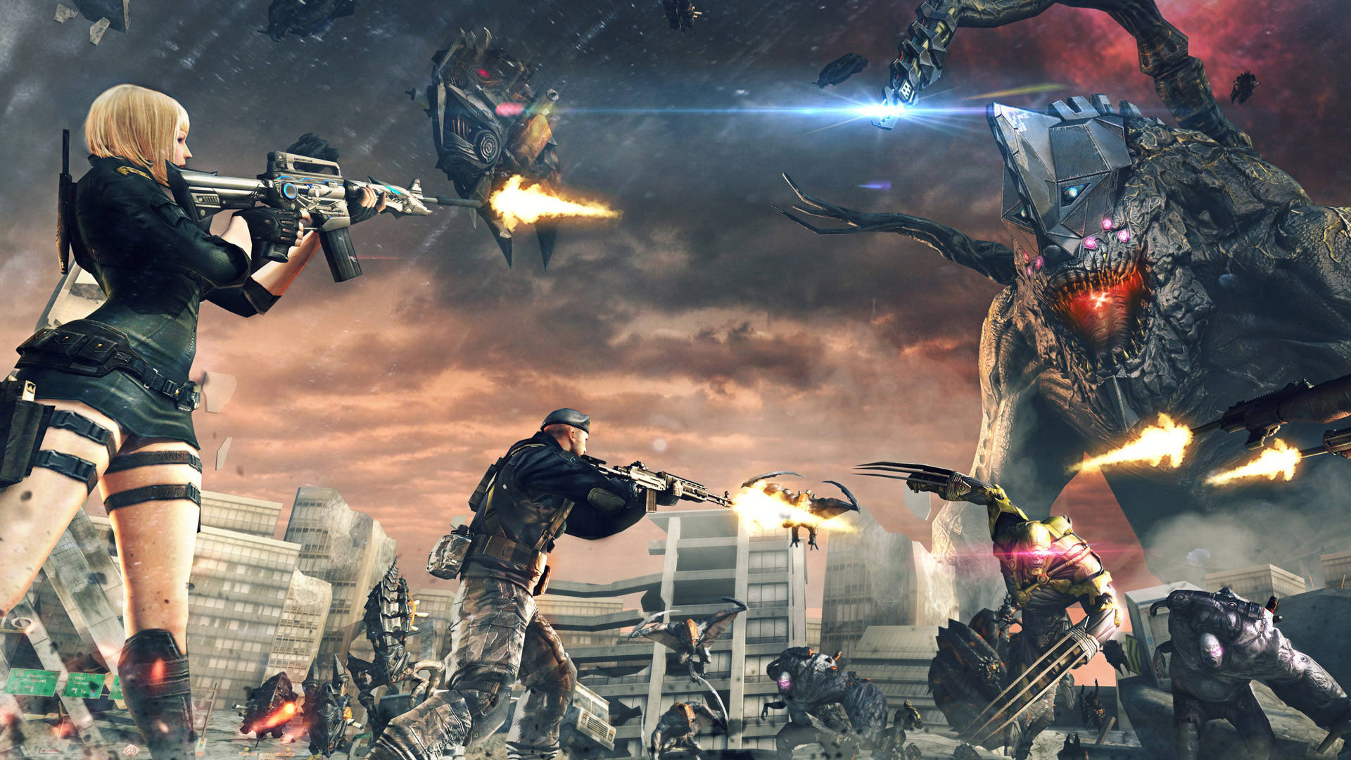 Crossfire, devastated city, female soldier, Full HD Desktop Wallpaper
