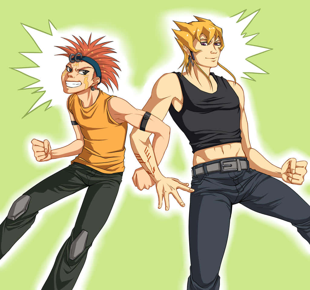 Crow Hogan, glowing green background, comic-style energy bursts, SD Desktop Wallpaper