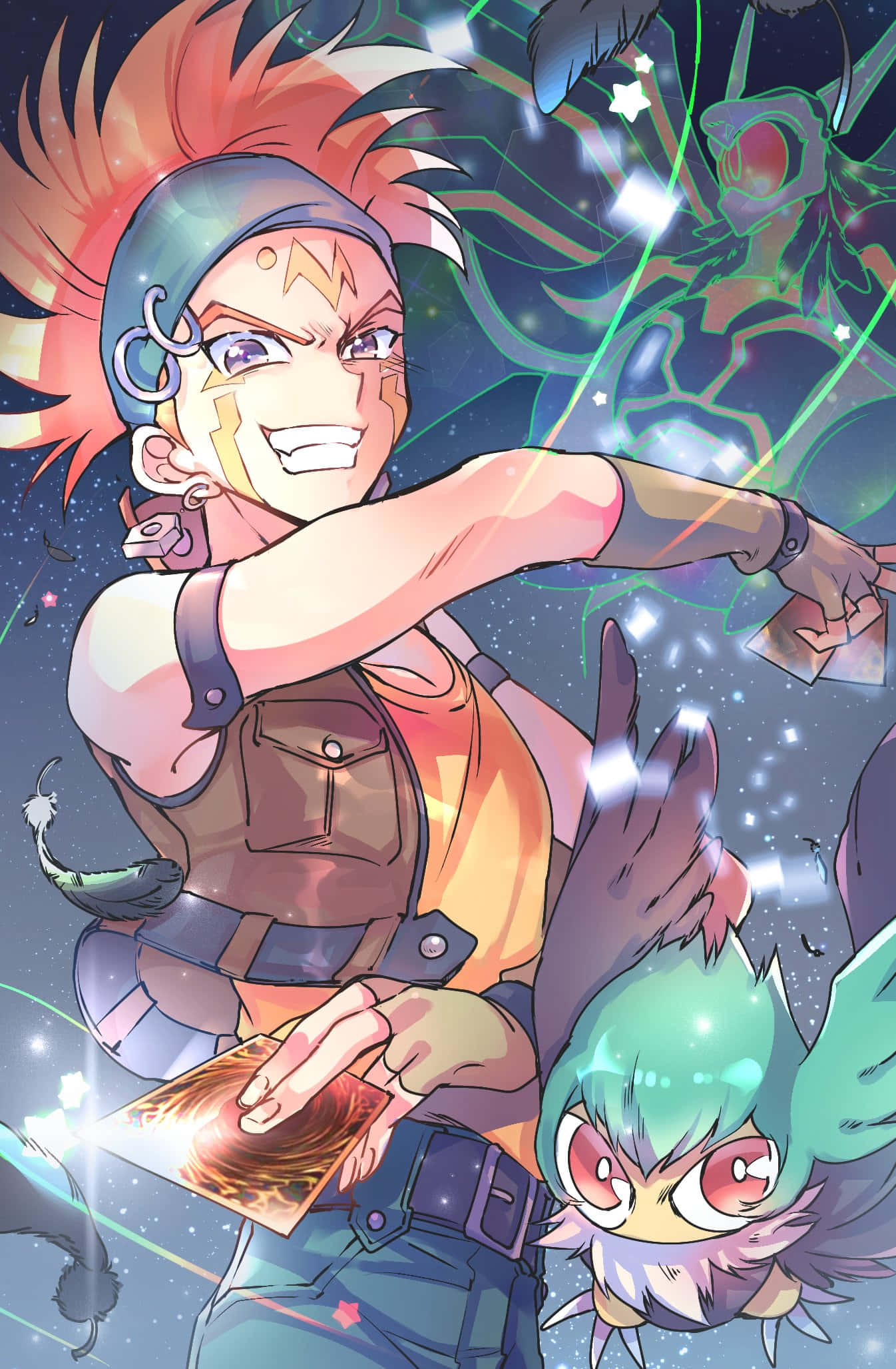 Crow Hogan, spiky red hair, determined grin, Full HD Phone Wallpaper