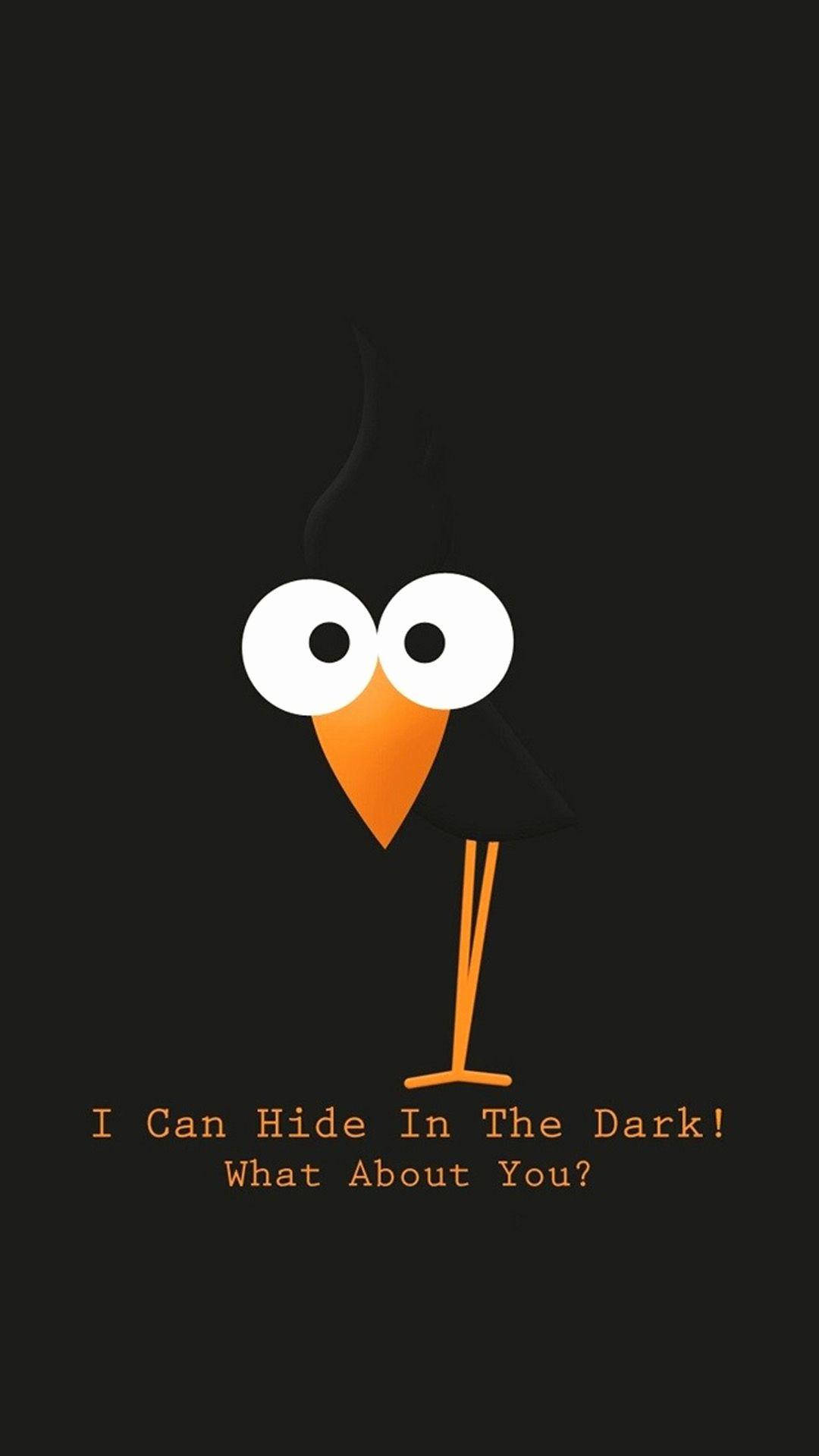 Clever Crow Quotation, minimalist cartoon bird, large white eyes, Full HD Phone Wallpaper