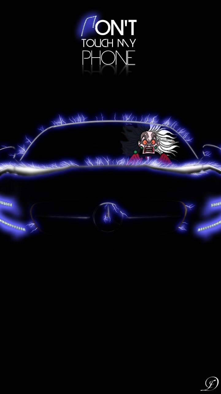 Cruella, glowing blue electric car, white hair, HD Phone Wallpaper