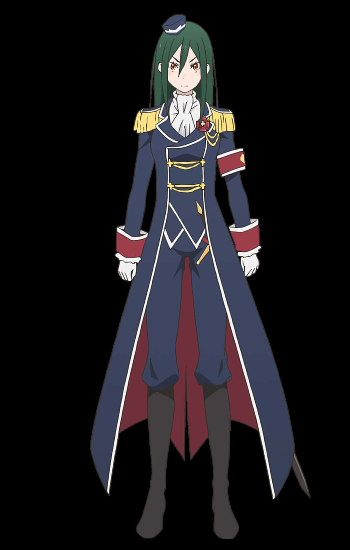 Crusch Karsten, green-haired anime girl, navy blue military uniform, HD Phone Wallpaper