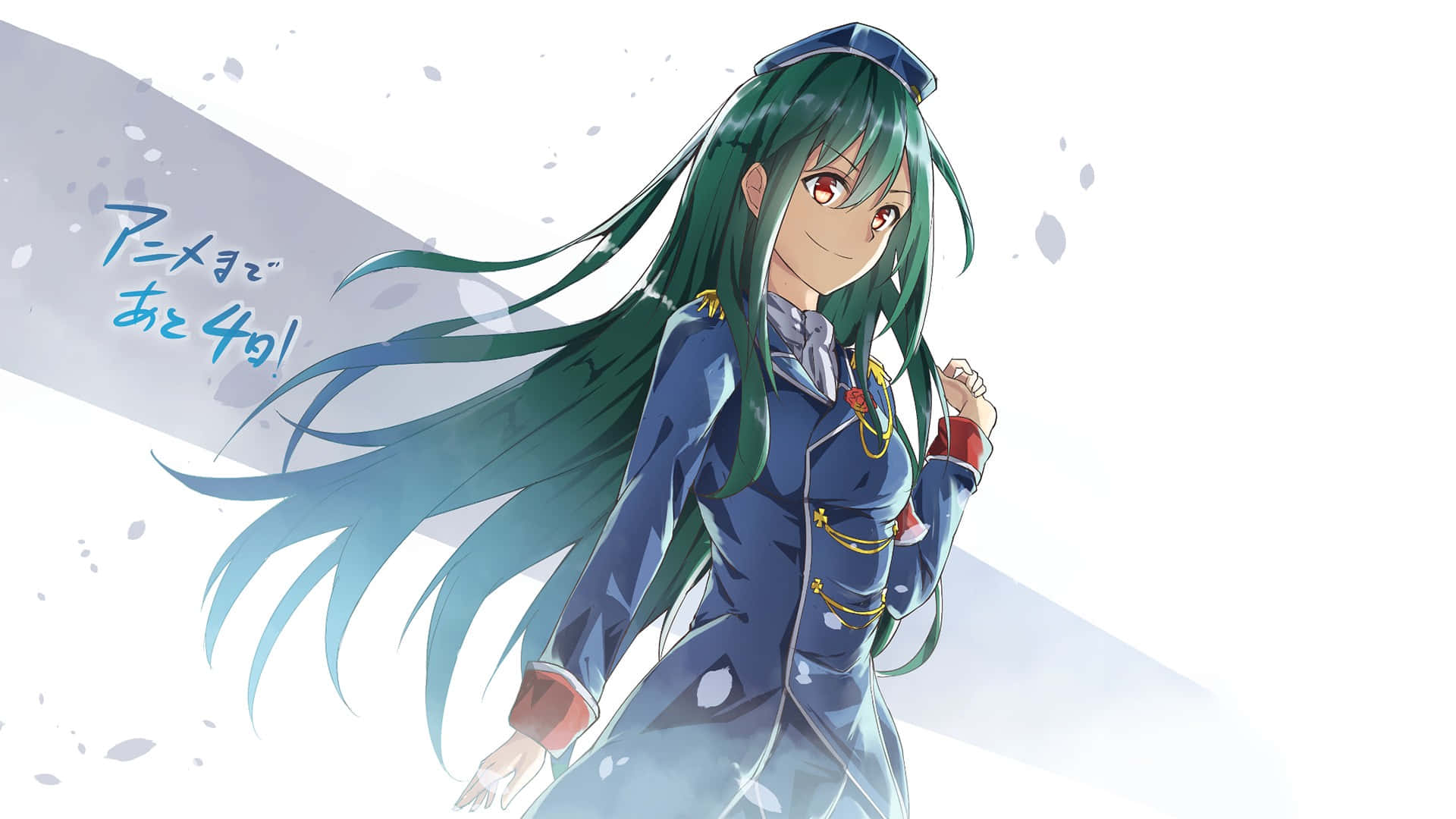 Crusch Karsten, teal hair, red eyes, Full HD Desktop Wallpaper