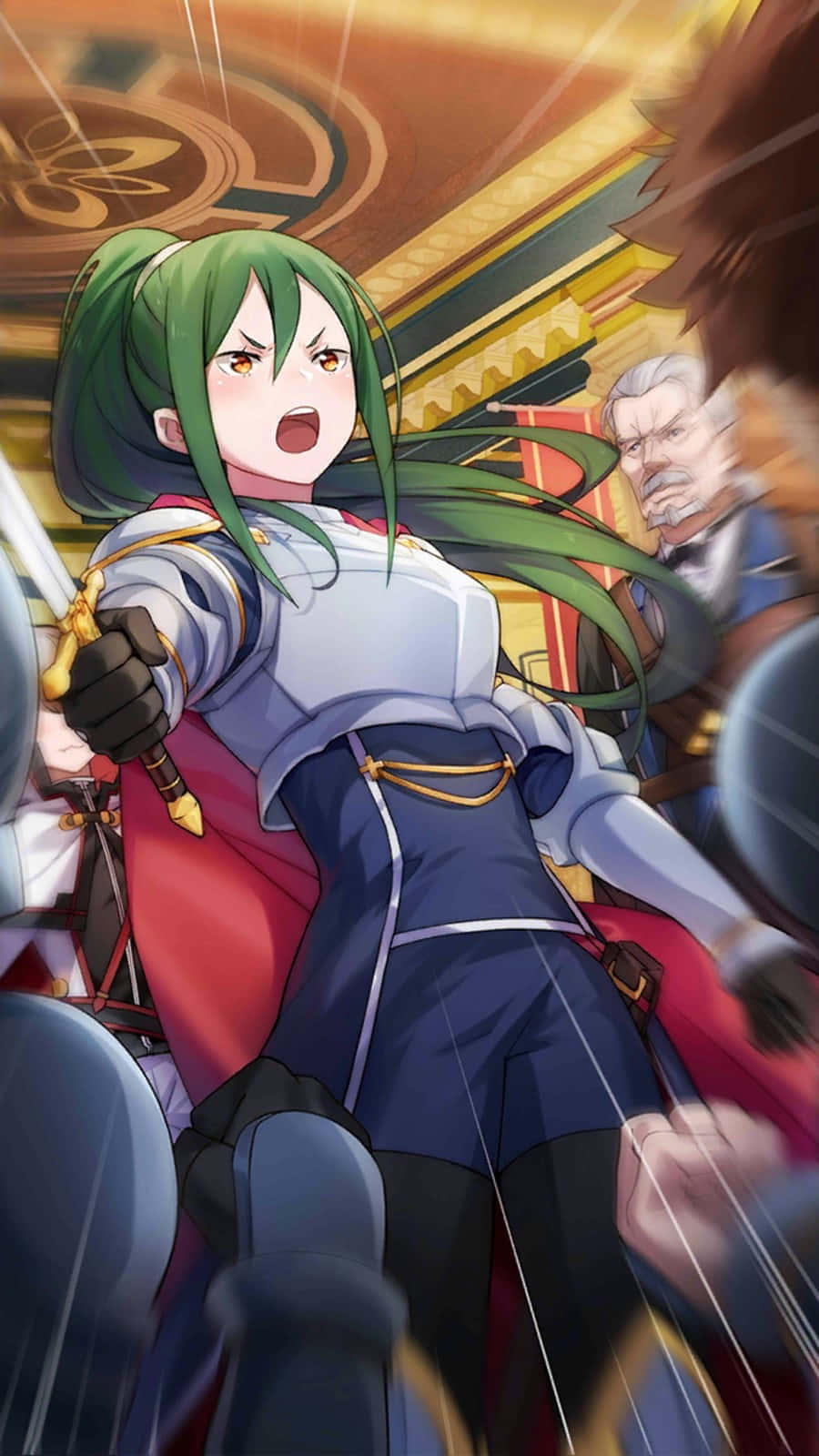 Crusch Karsten, green-haired anime warrior, armor, HD Phone Wallpaper