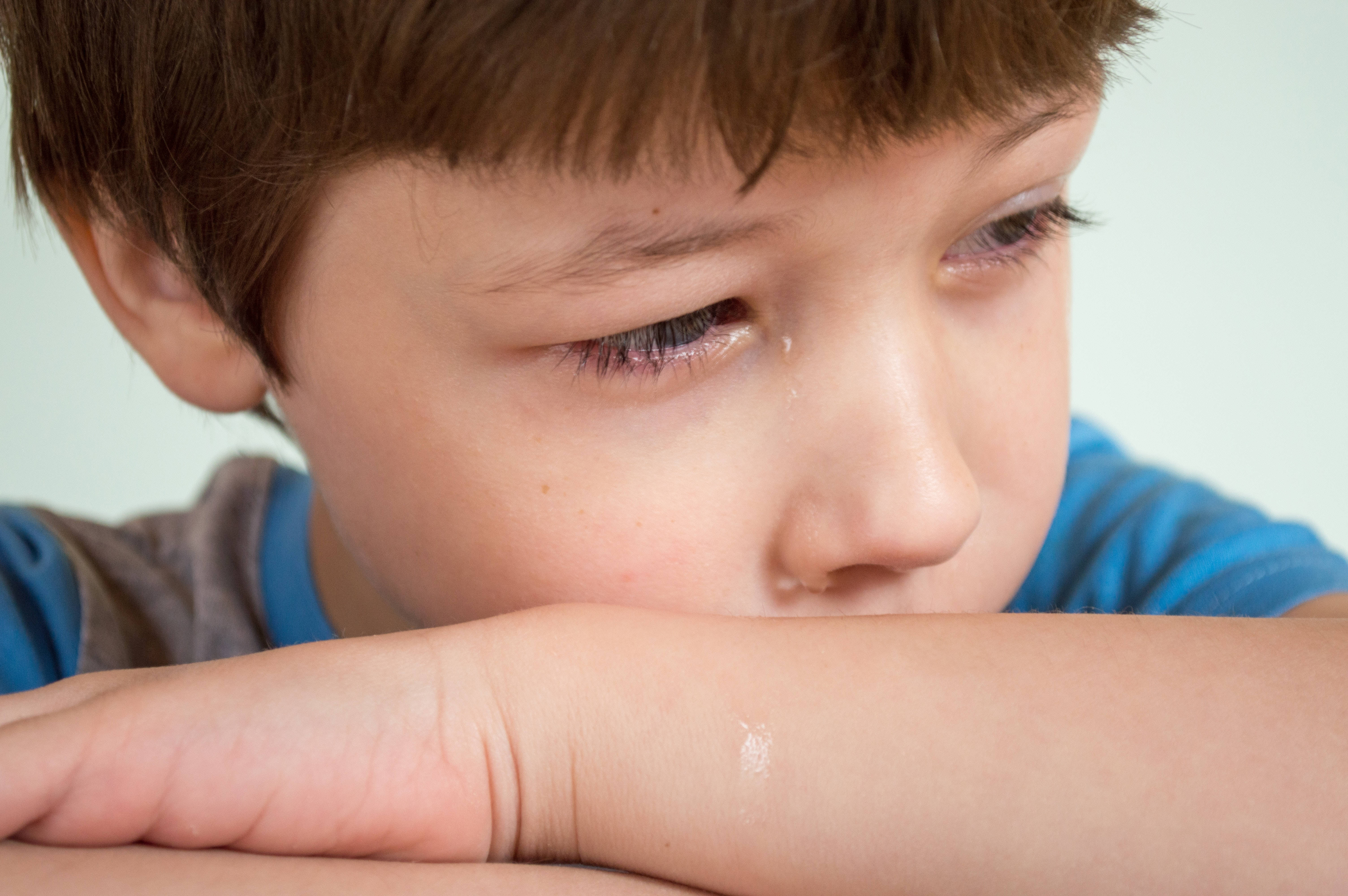 Crying Sad Boy, tearful eyes, young boy, 5K Desktop Wallpaper