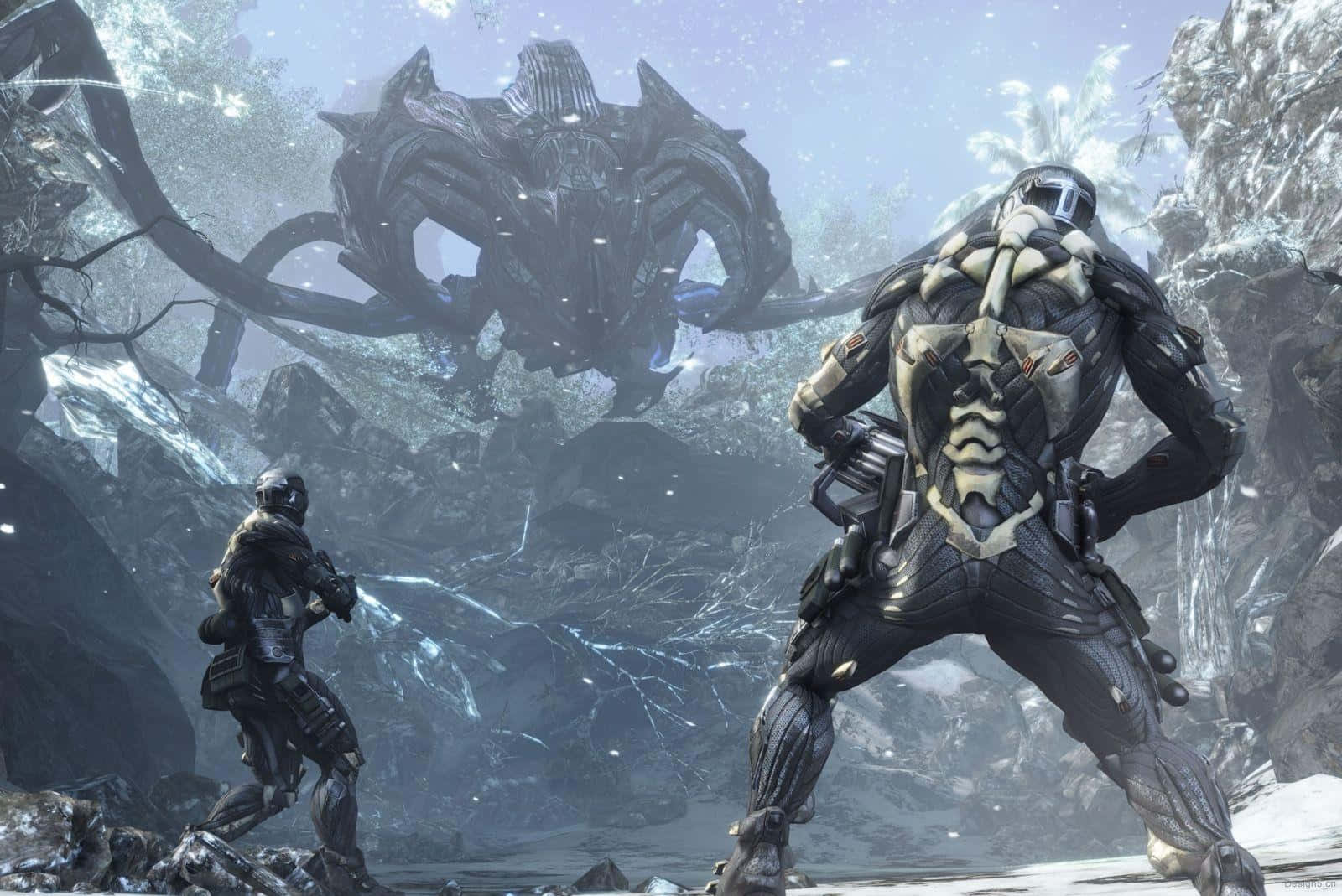 Crysis, frozen landscape, alien creature, HD Desktop Wallpaper