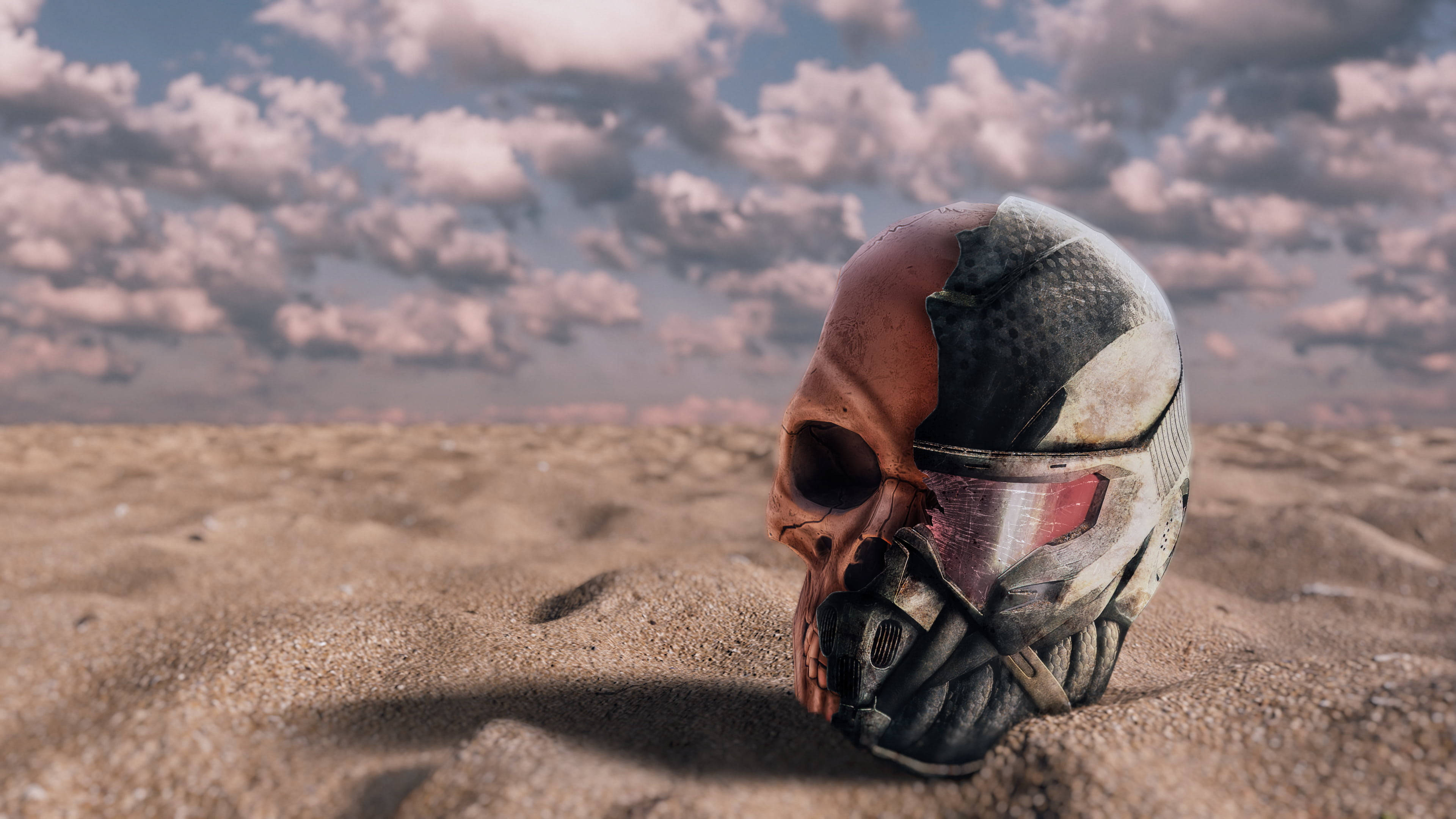Crysis 3, skull, sand, 4K Desktop Wallpaper