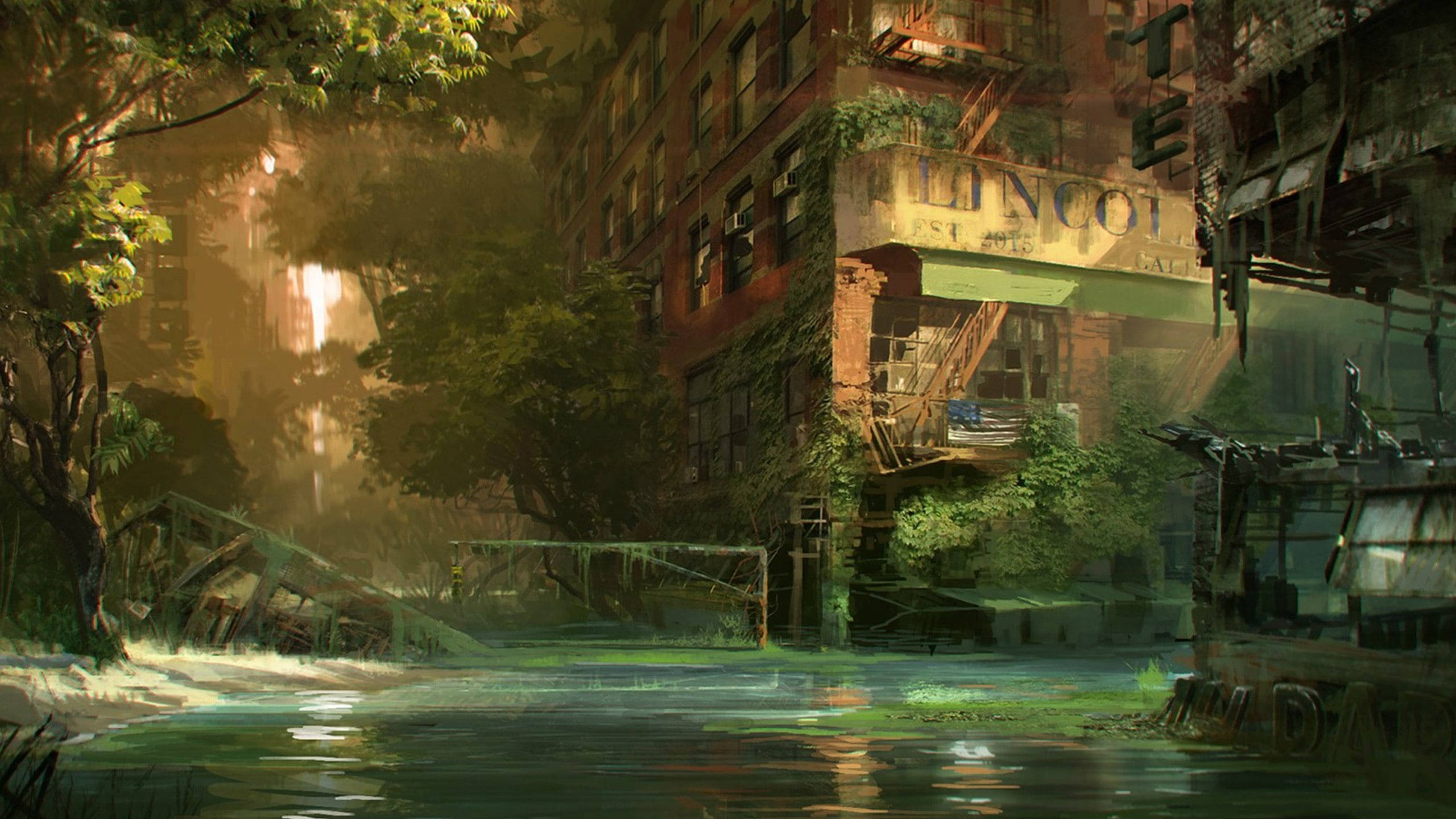 Crysis 3, flooded buildings, 4K, 2K Desktop Wallpaper