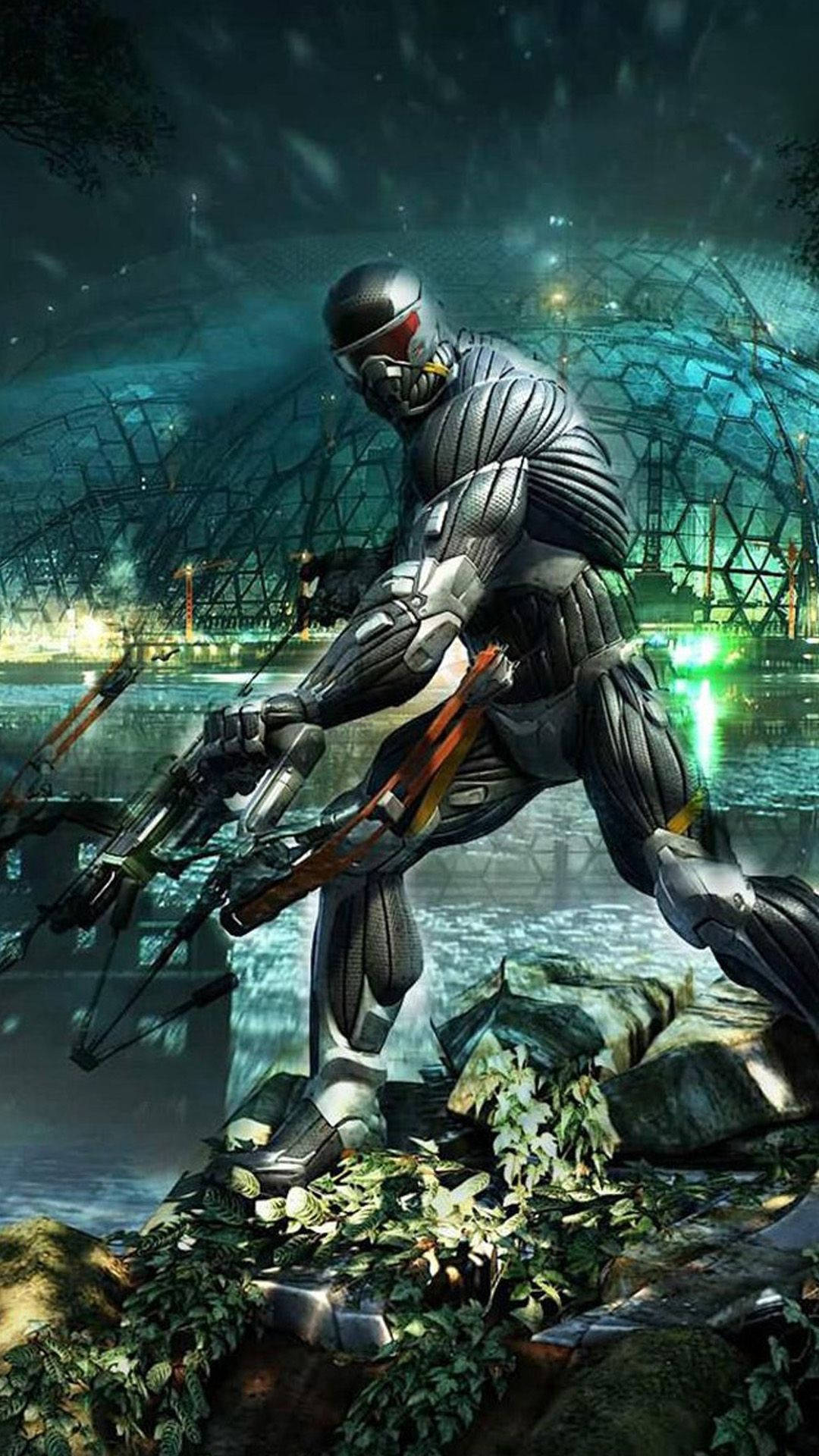 Crysis 3, armored warrior, crossbow, Full HD Phone Wallpaper