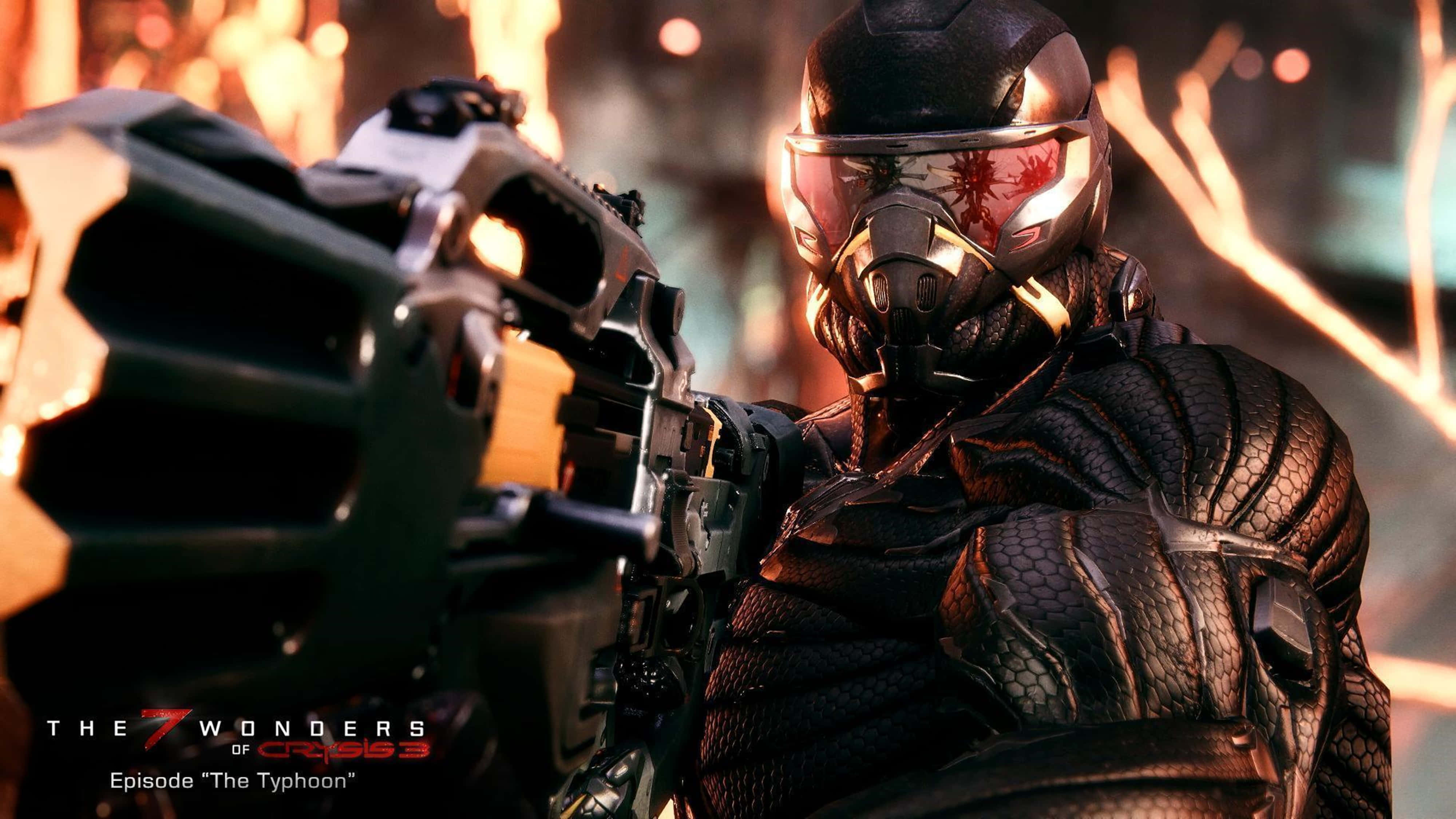 Crysis 4K, masked soldier, black tactical gear, 4K Desktop Wallpaper