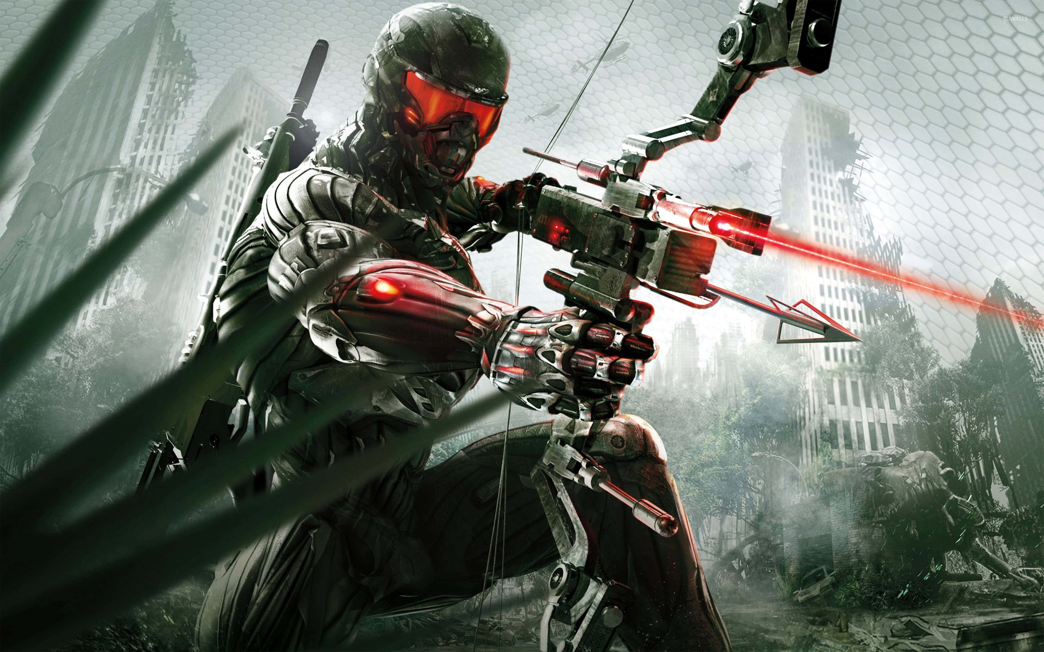 Crysis 4K, futuristic soldier, armored gear, 4K Desktop Wallpaper